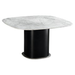 Marble Square Dining Table with Contrasting Base