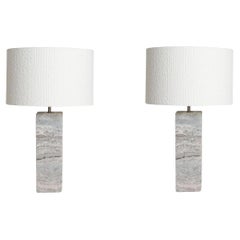 Marble Square Shaped Pair Lamps, Netherlands, Contemporary