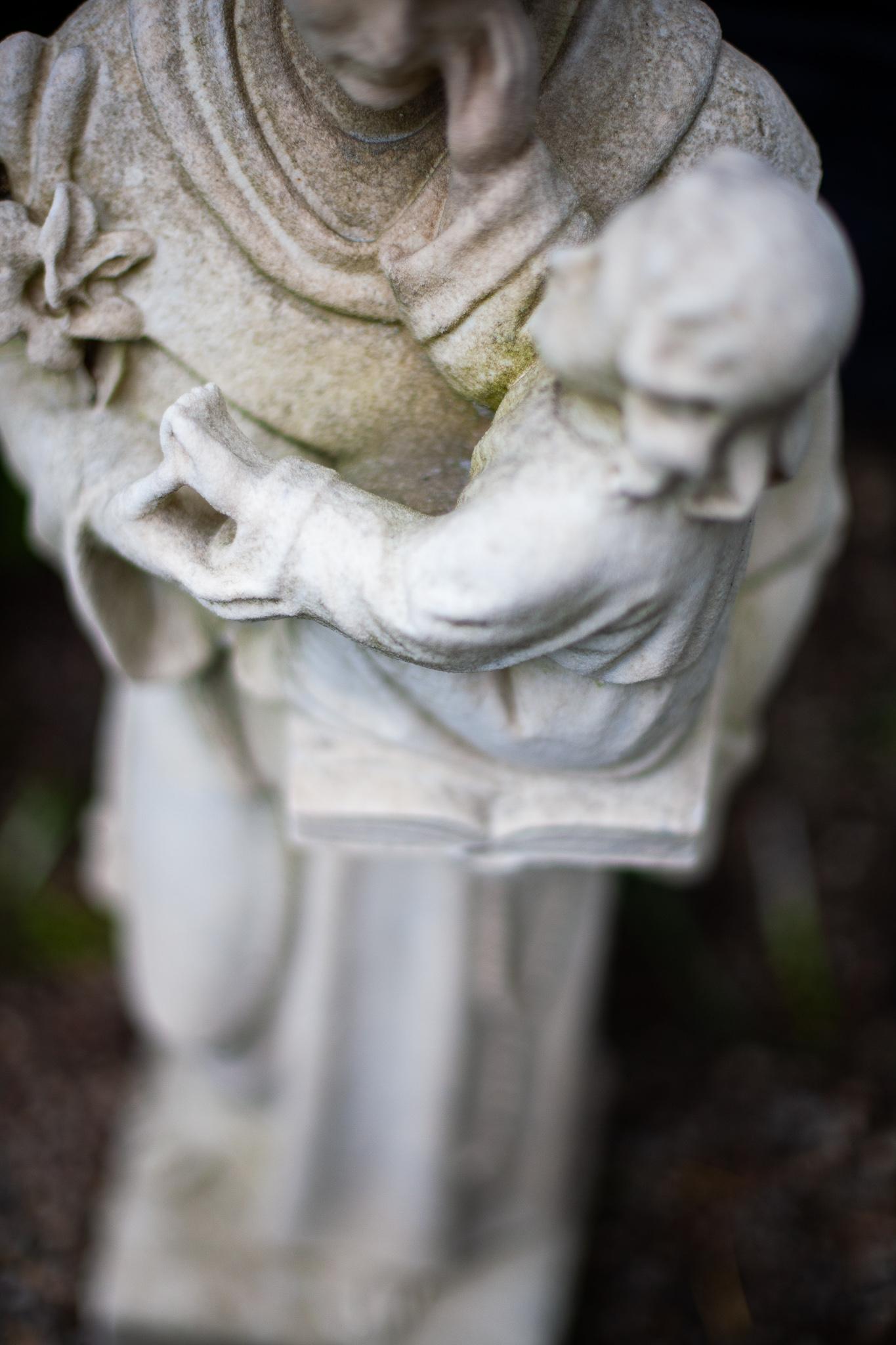 Marble St. Anthony Garden Statue In Fair Condition In Bloomfield Hills, MI