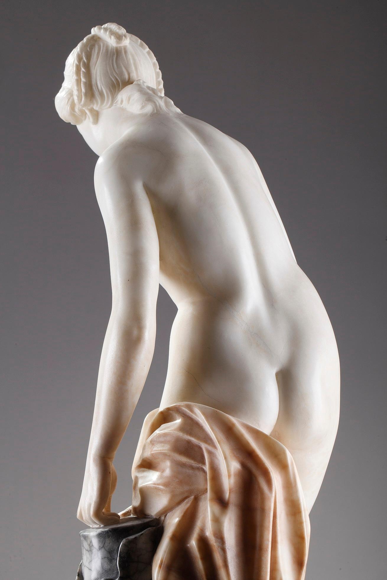 Marble Statue Bather or Nymph Going in the Bath after Falconet 6