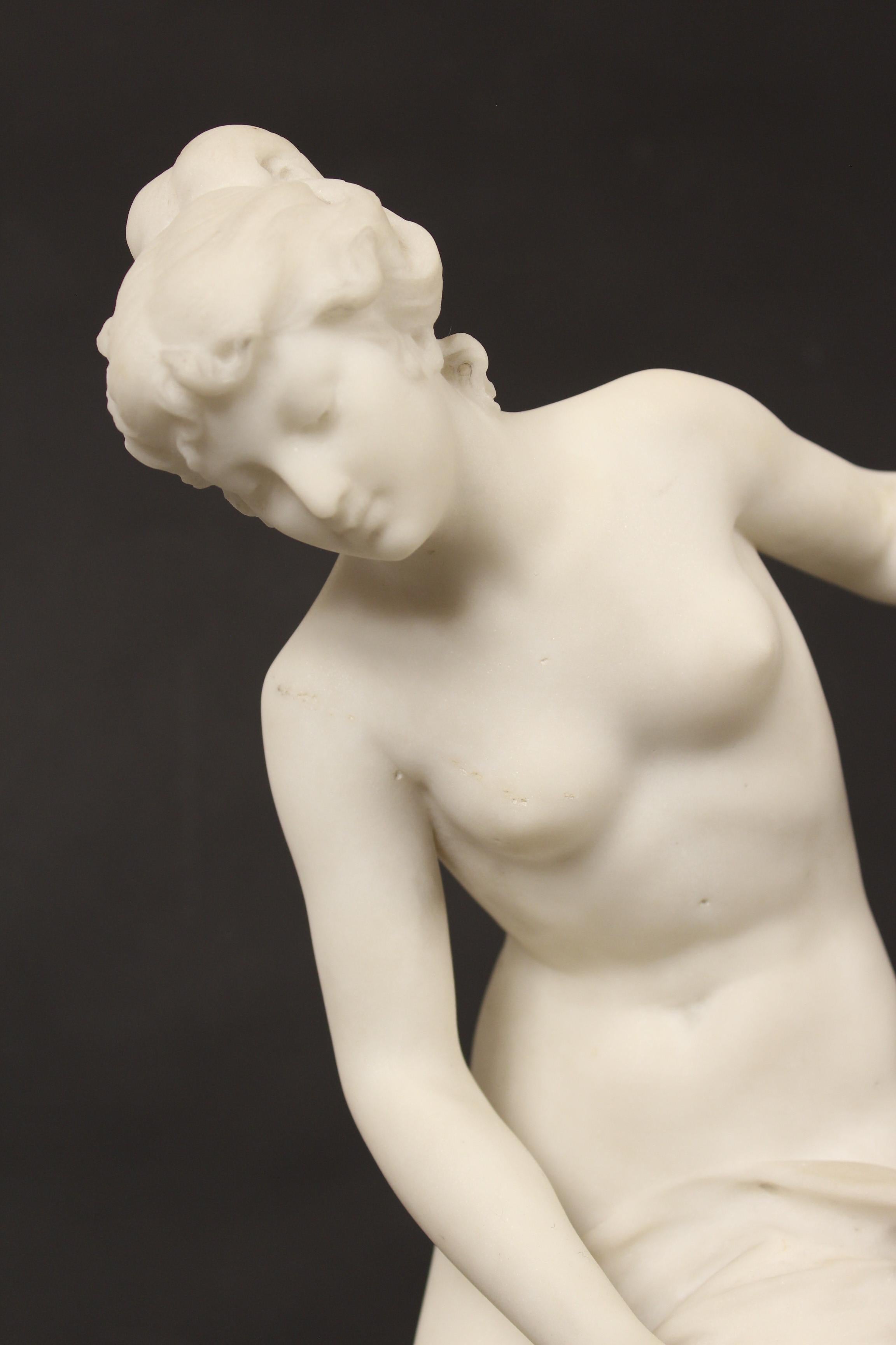 Louis XV Marble Statue by Rene Bulens