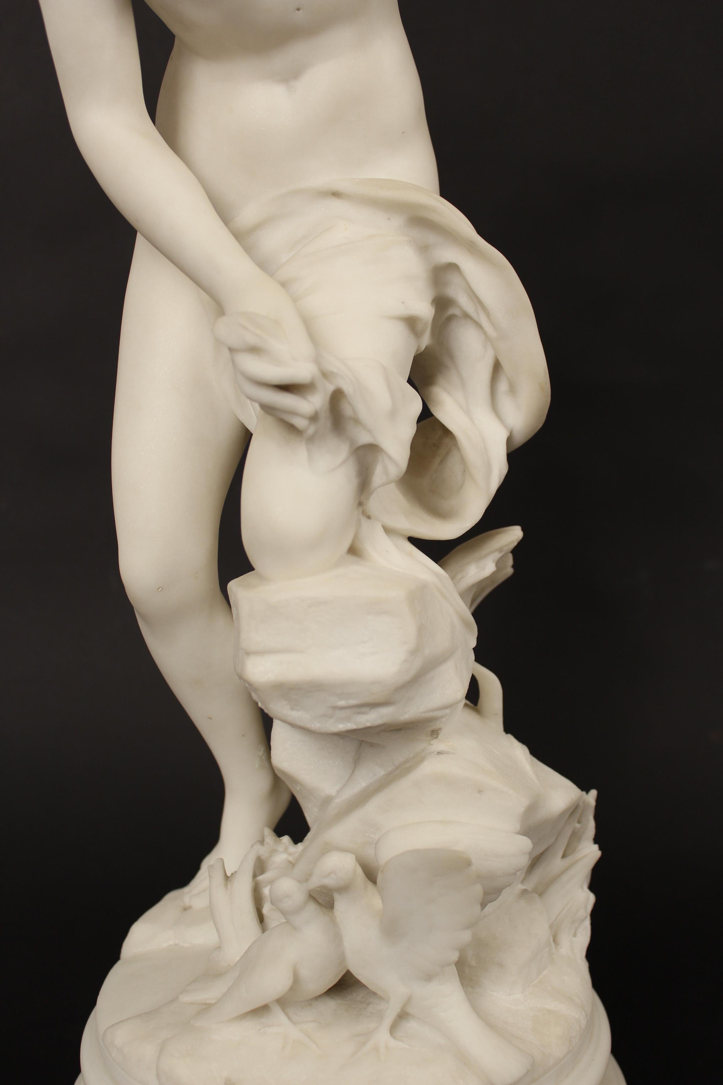 French Marble Statue by Rene Bulens