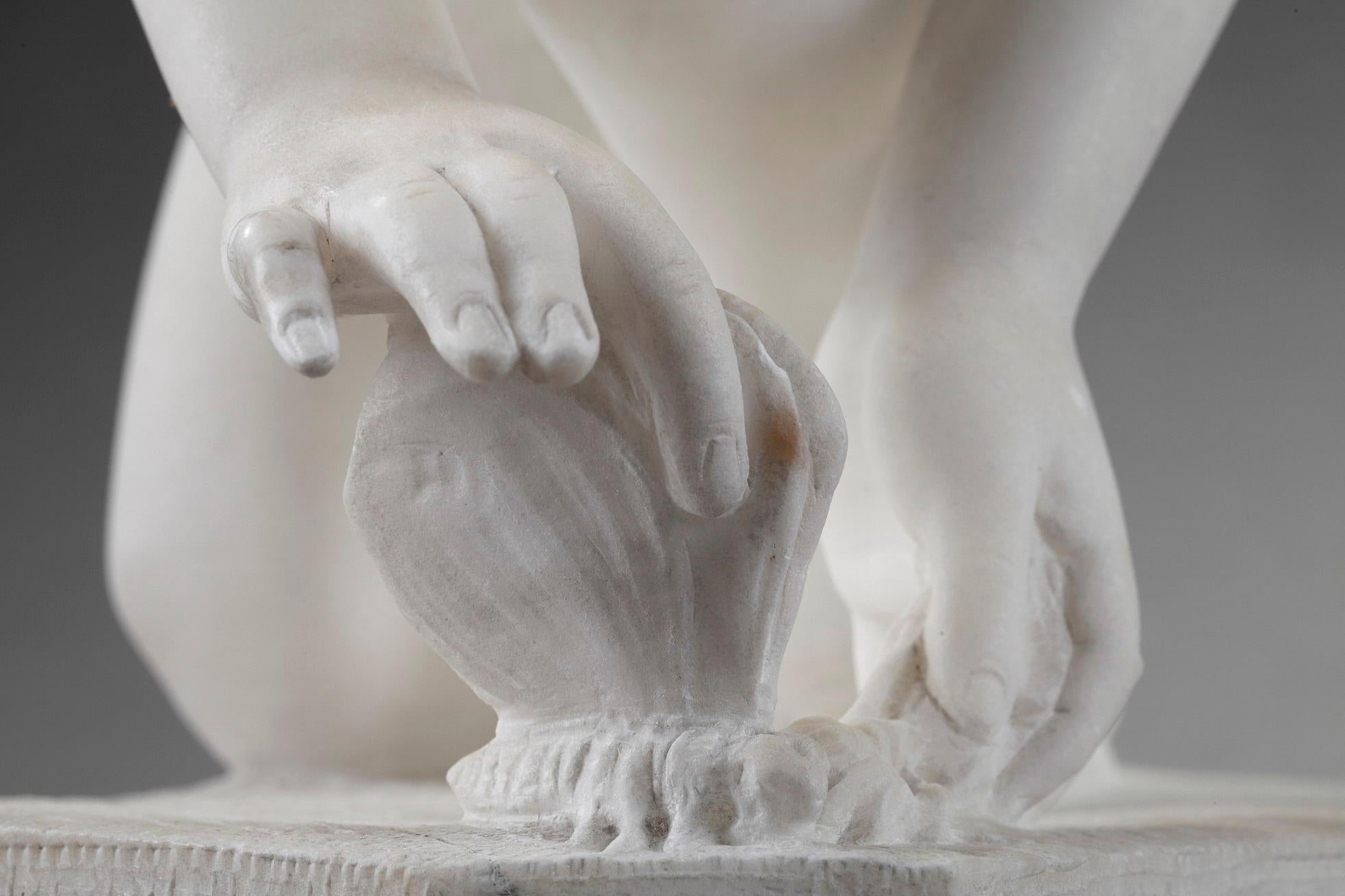 Marble Statue Cupid Playing with a Butterfly 8