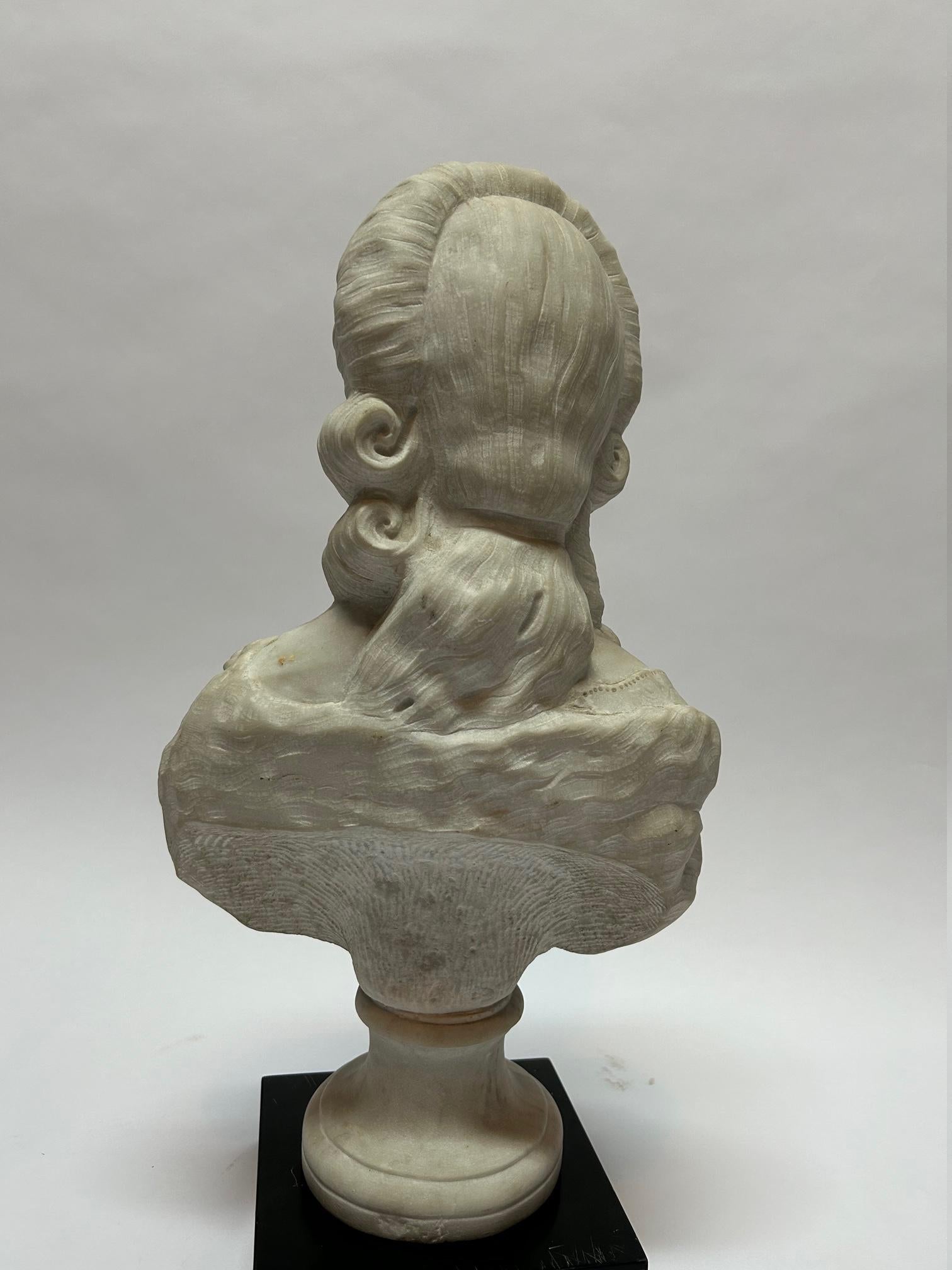 French Marble Statue Marie Antoinette For Sale