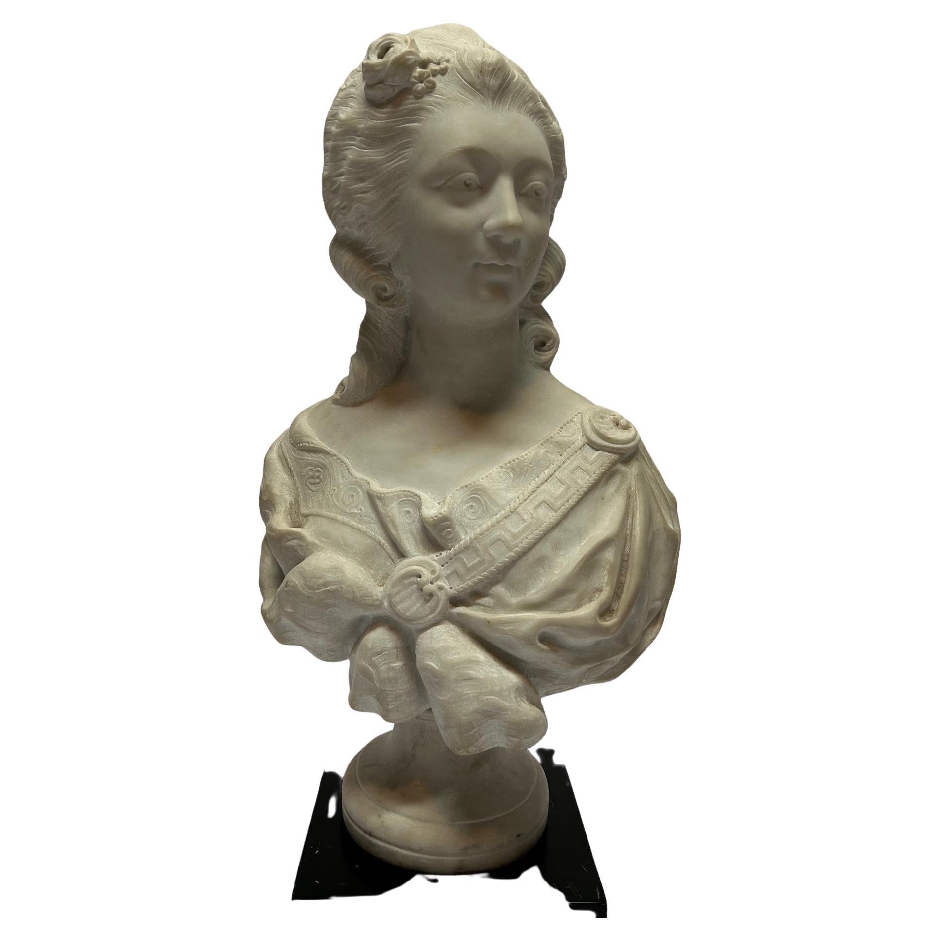 Marble Statue Marie Antoinette For Sale