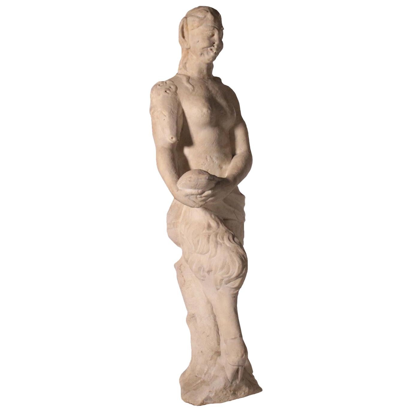 Marble Statue of a Faun, Italy, 17th Century For Sale