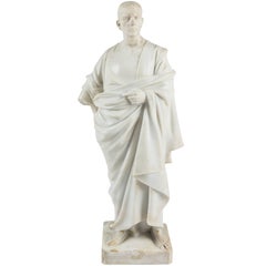 Marble Statue of a Robed Roman Figure