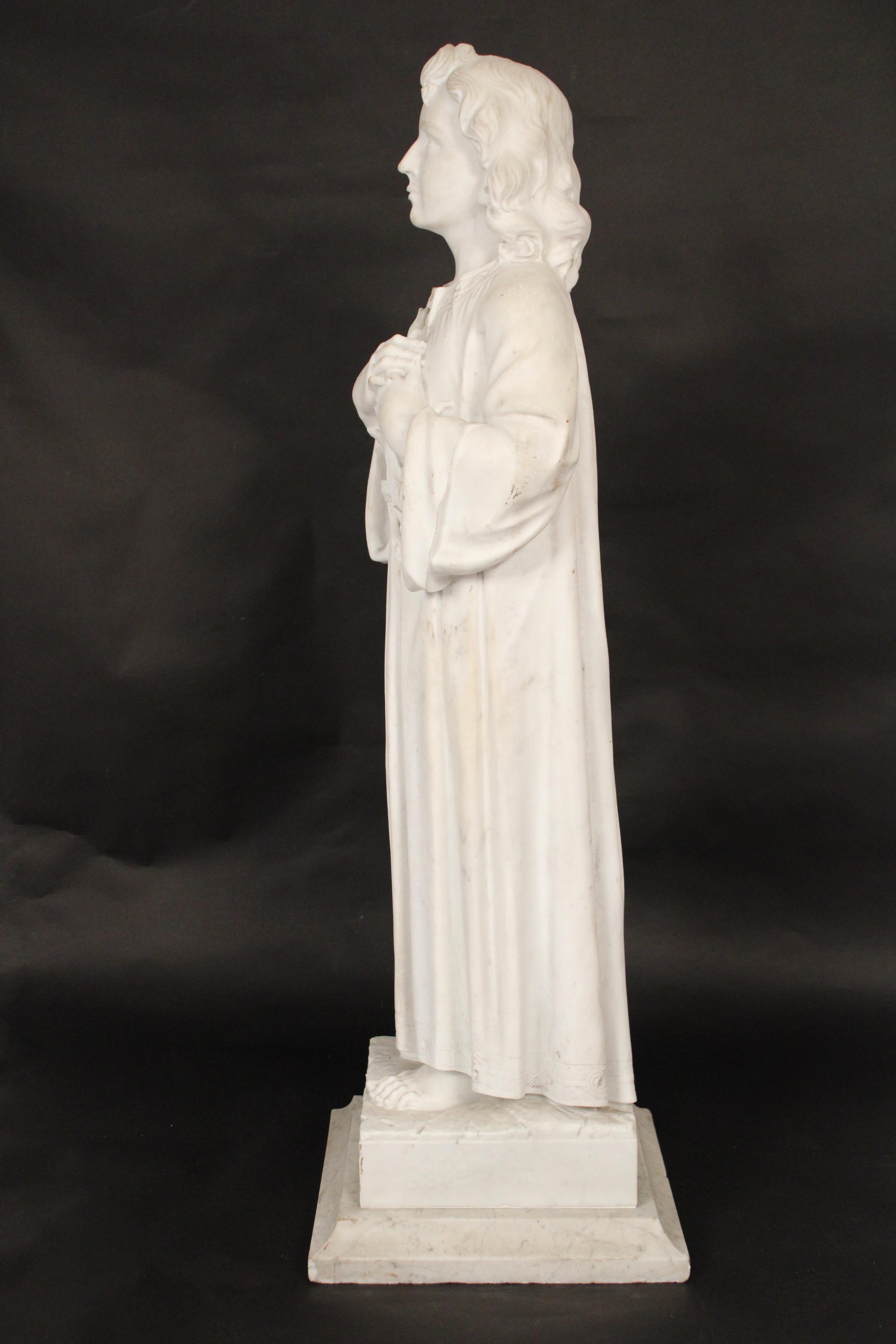 Statua in marmo di una giovane ragazza in vendita 3