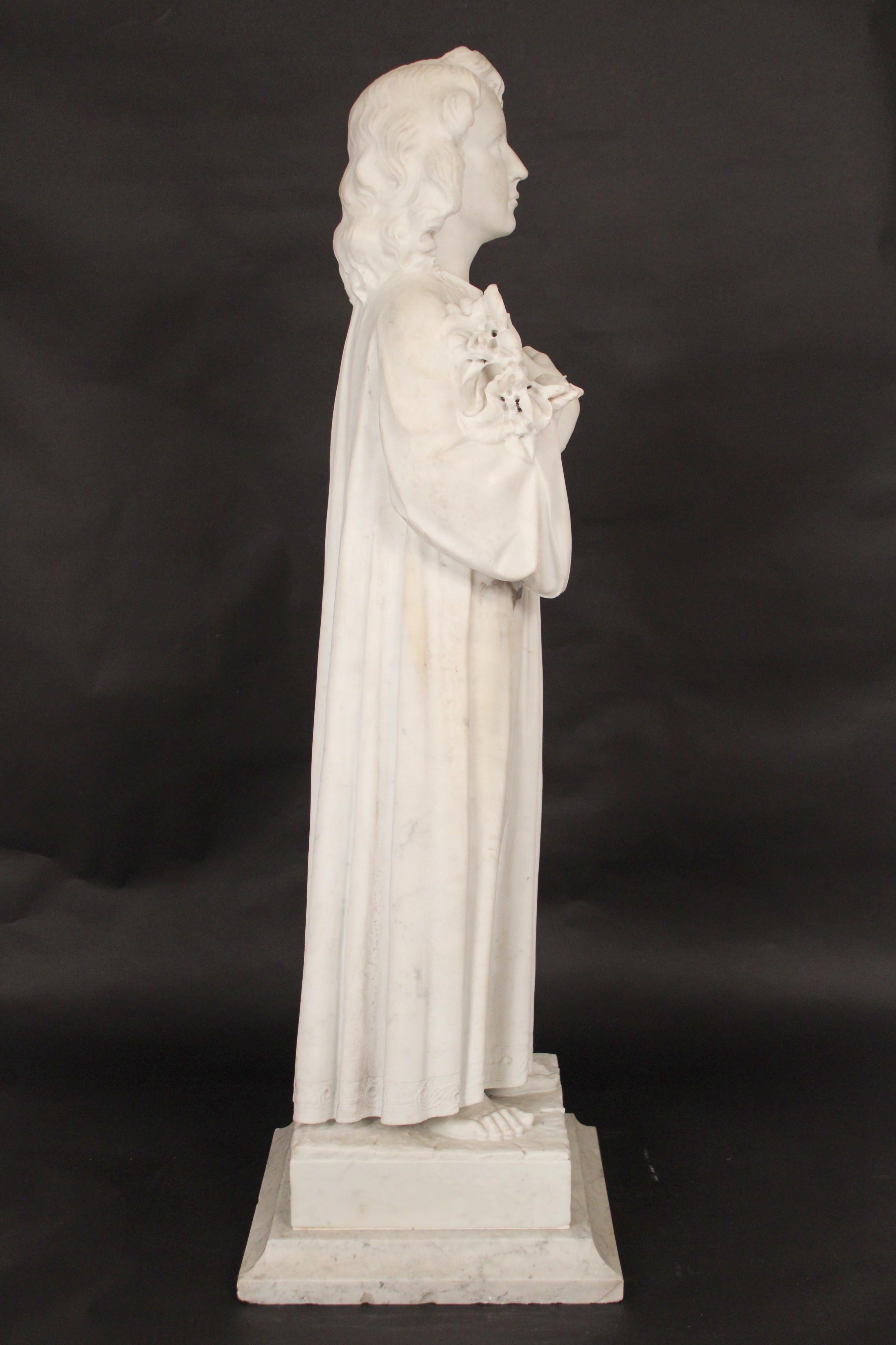 Marble Statue of a Young Girl For Sale 6
