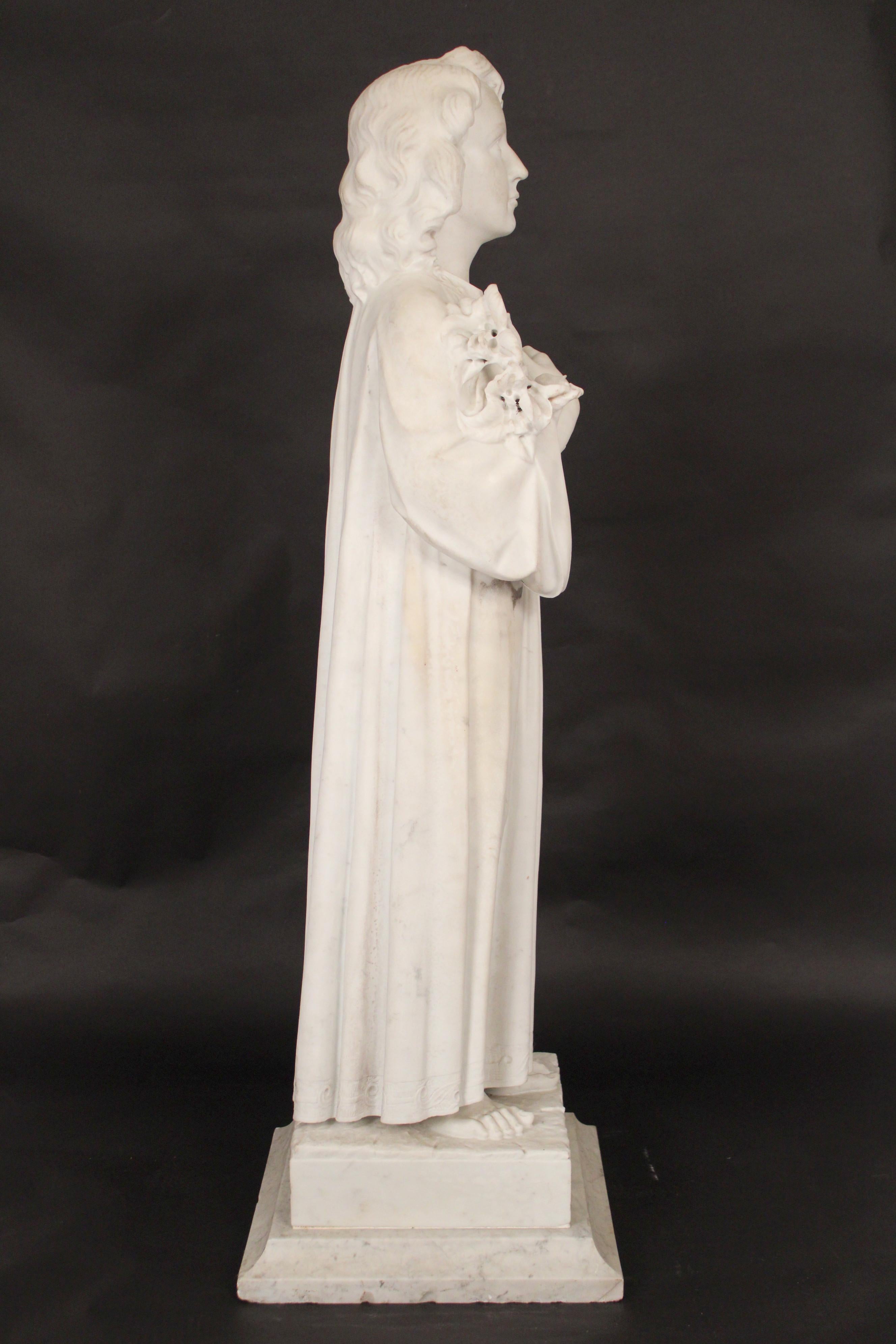 Statua in marmo di una giovane ragazza in vendita 5