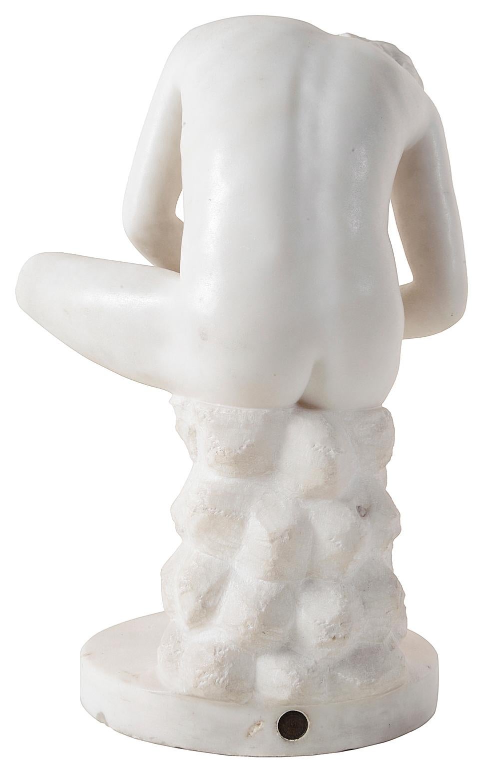 Classical Greek Marble Statue of 'Boy with Thorn', 19th Century