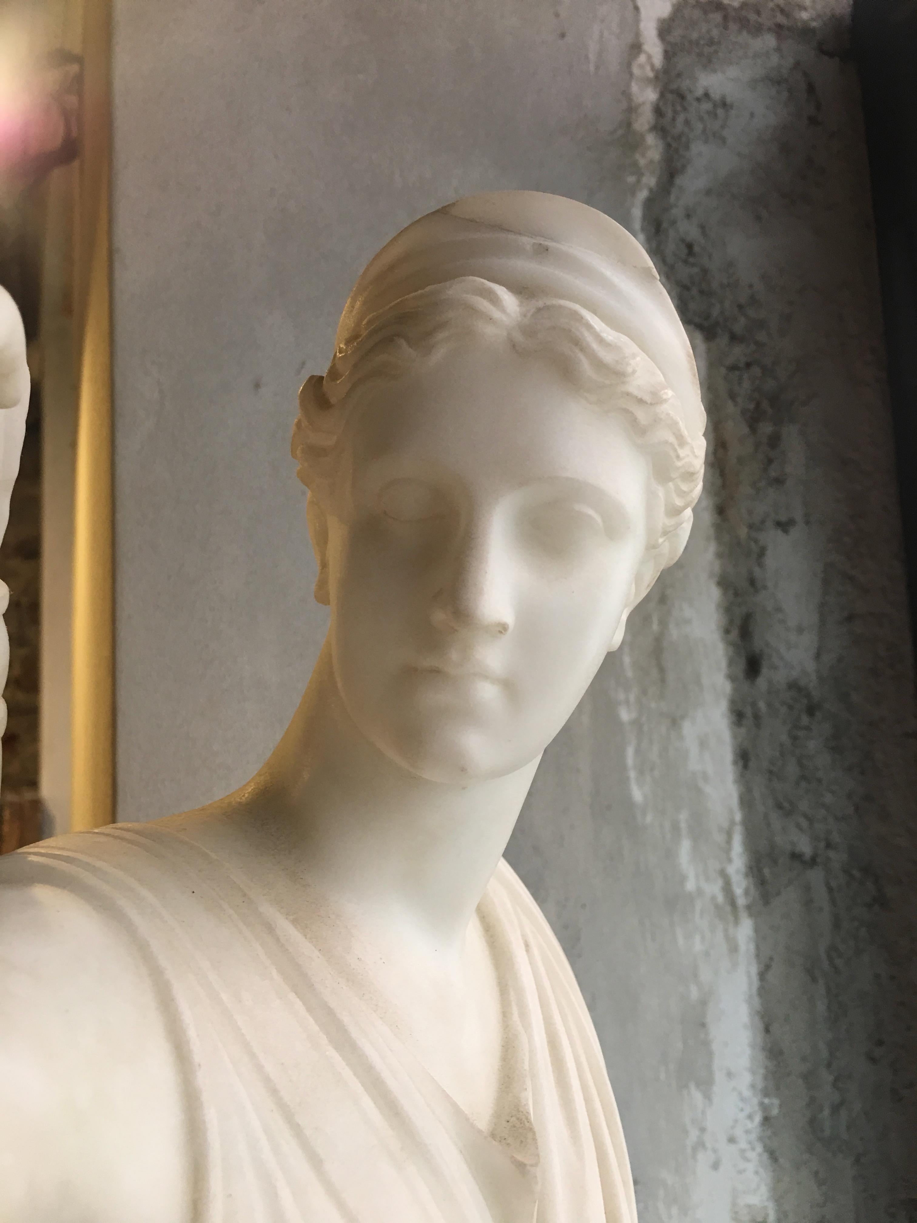 Marble Statue of Diana the Huntress, Italy, Tuscany, 1850 1