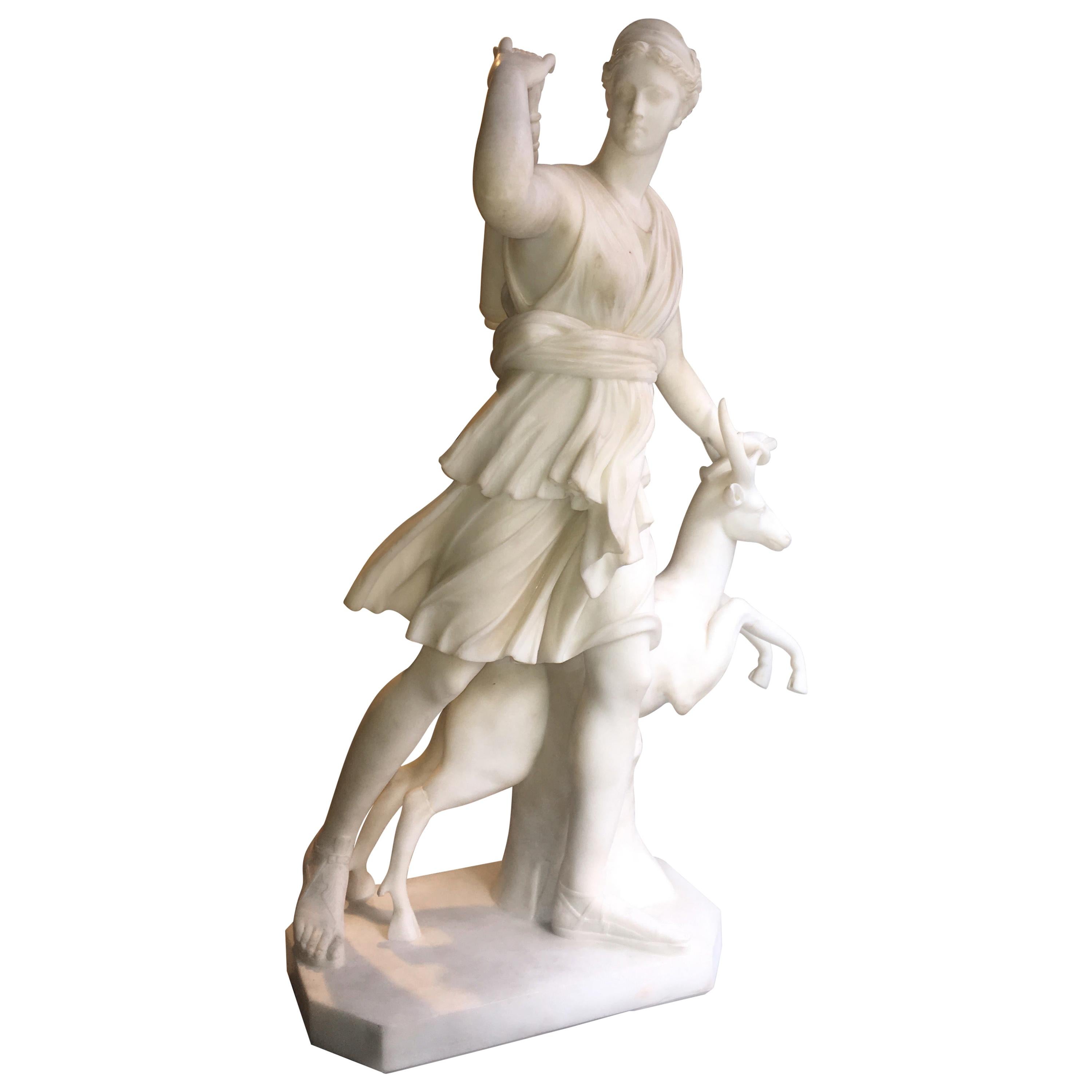 Marble Statue of Diana the Huntress, Italy, Tuscany, 1850