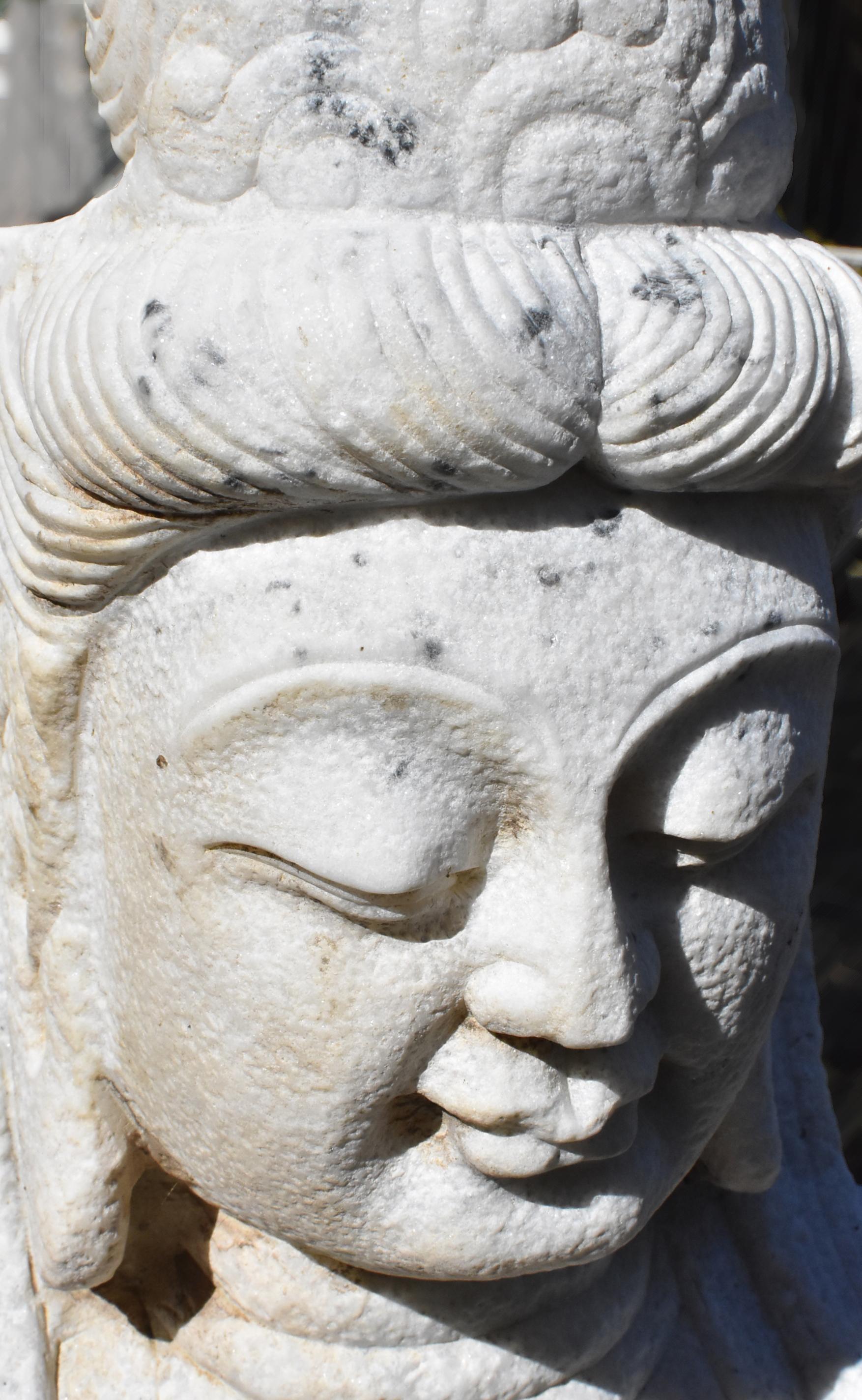 Large Marble Statue of Kwan Yin Avalokiteshara For Sale 12