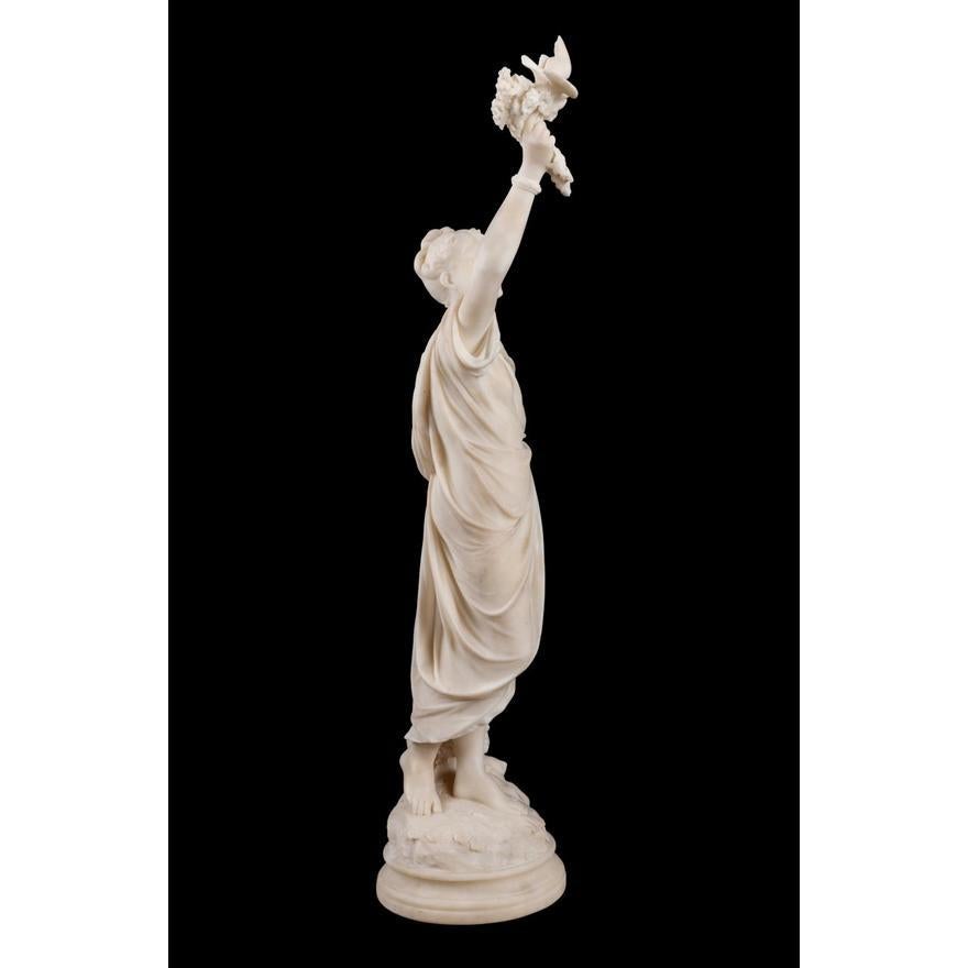 Carrara Marble Marble Statue of Lady For Sale