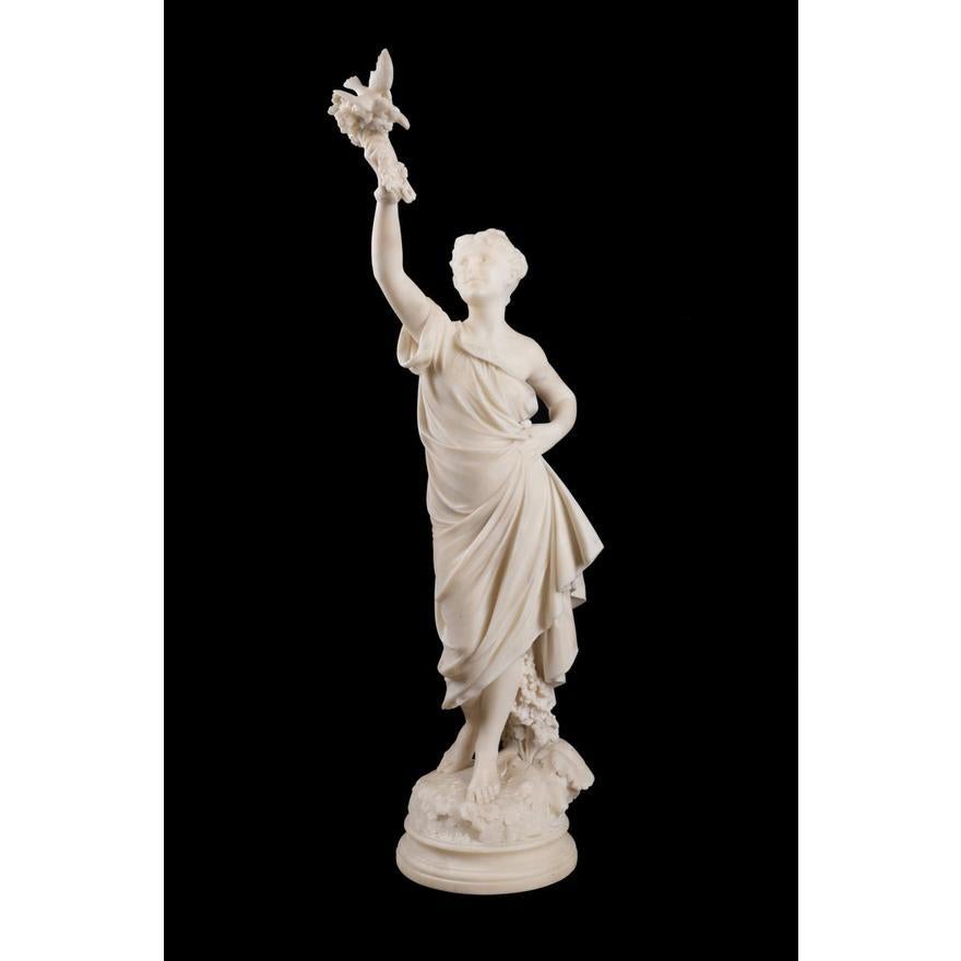 Statue de dame en marbre en vente 2