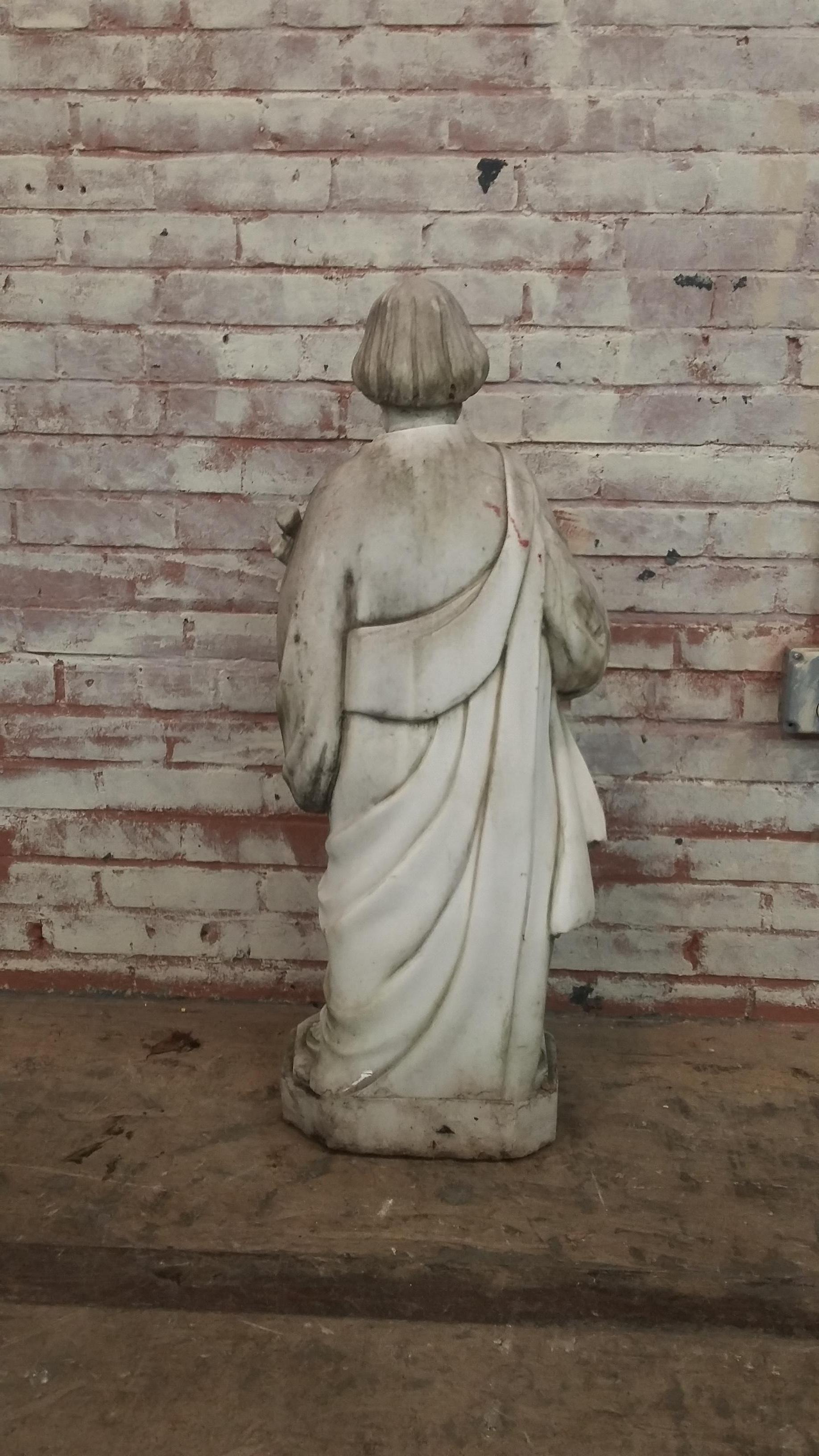 Marble Statue of Saint Joseph In Good Condition In Stamford, CT