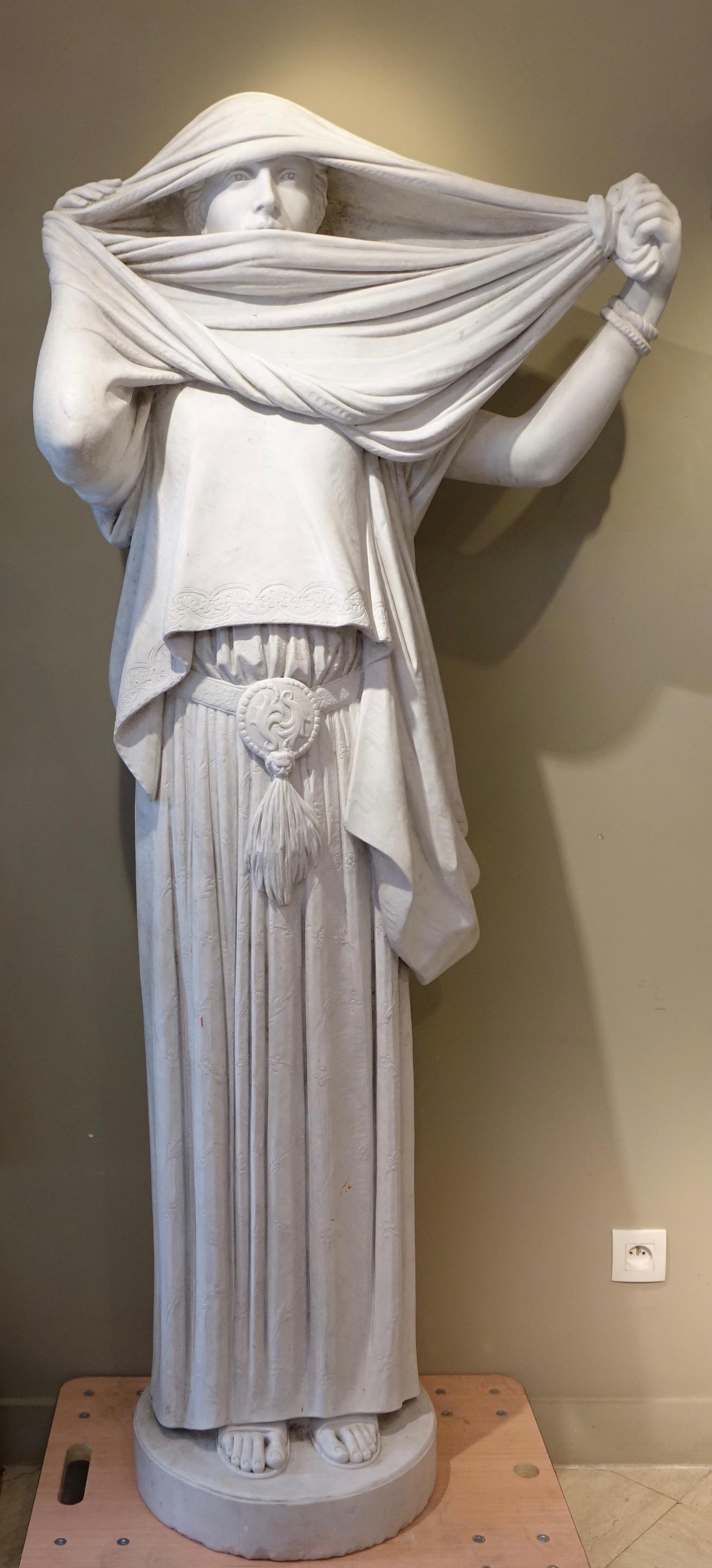 veil marble statue
