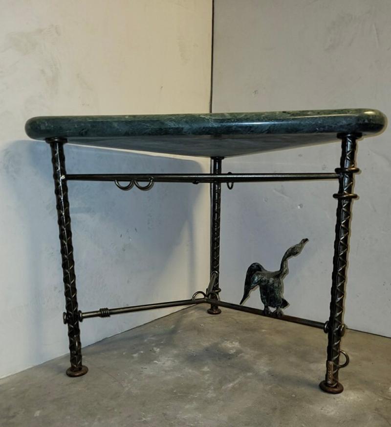 Marble, Steel, and Bronze Center Table by Ilana Goor For Sale 1