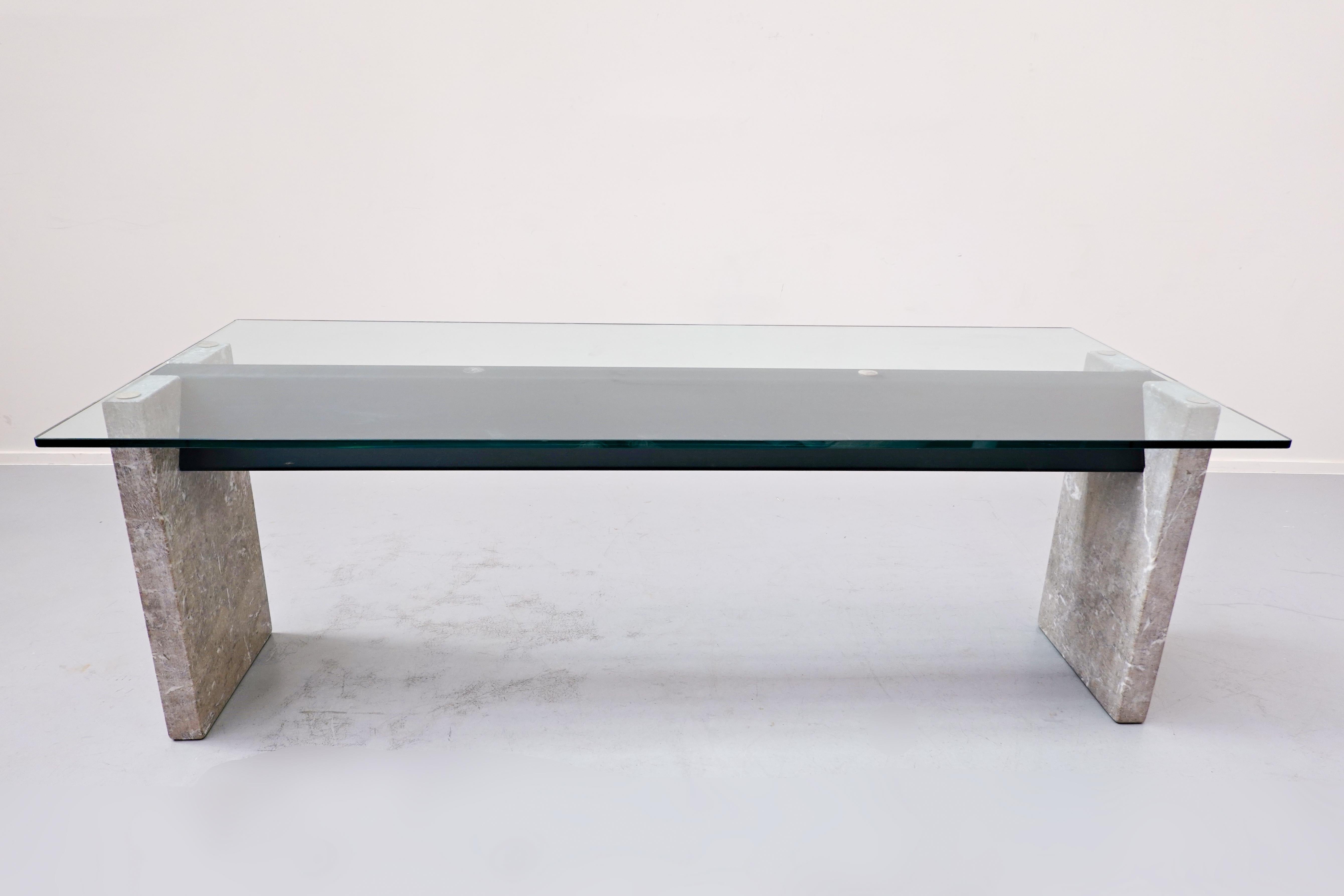Marble, Steel and Glass Top Dining Table by Lazzotti for Up&Up 6