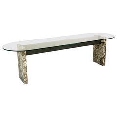 Marble Steel And Glass Top Dining Table by Lazzotti For Up&Up