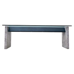 Marble, Steel and Glass Top Dining Table by Lazzotti for Up&Up