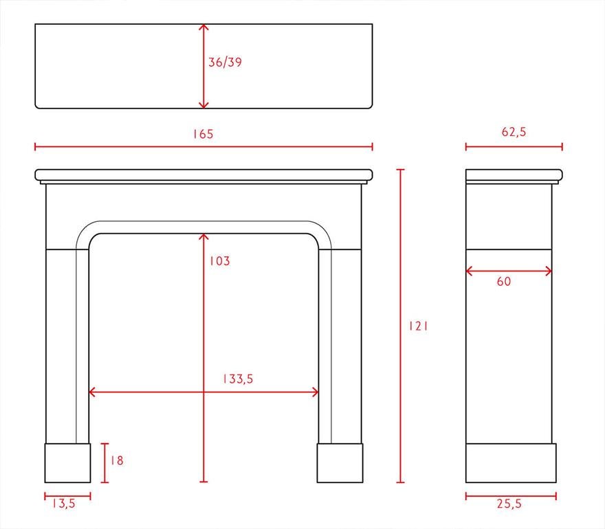 Stone Marble stone fireplace mantel 18th Century For Sale