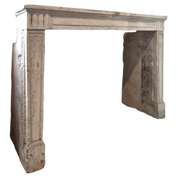 Early French Marble Stone Fireplace Mantel 18th Century