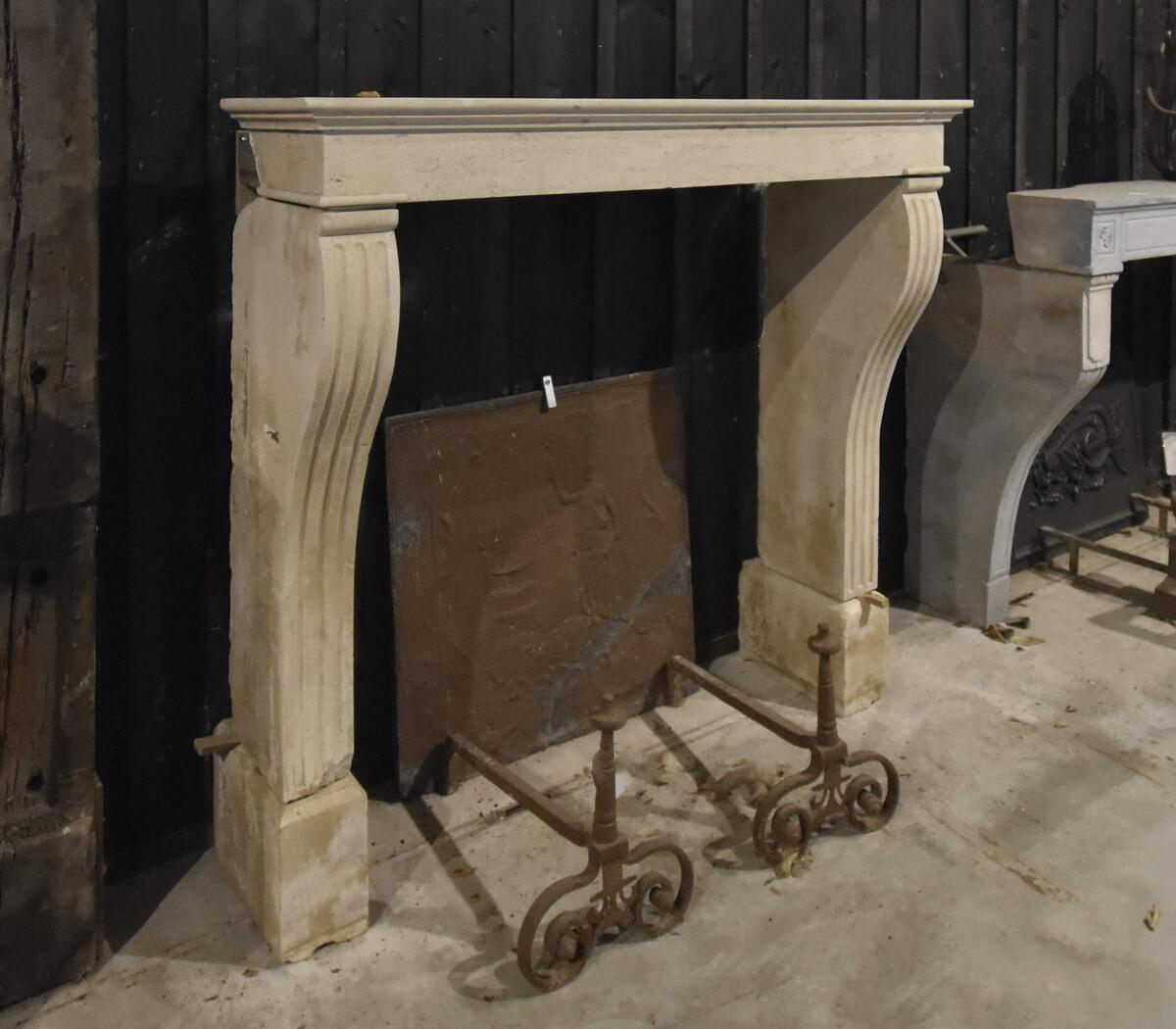 Marble stone fireplace mantel from the 19th Century to place
around the chimney.