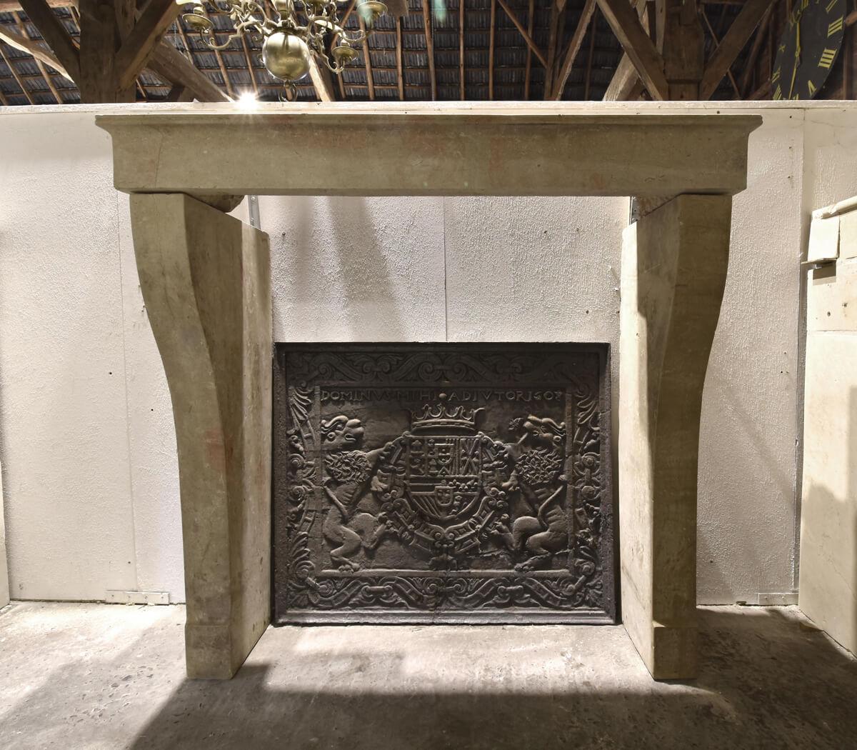 French Marble stone fireplace mantel 19th Century For Sale