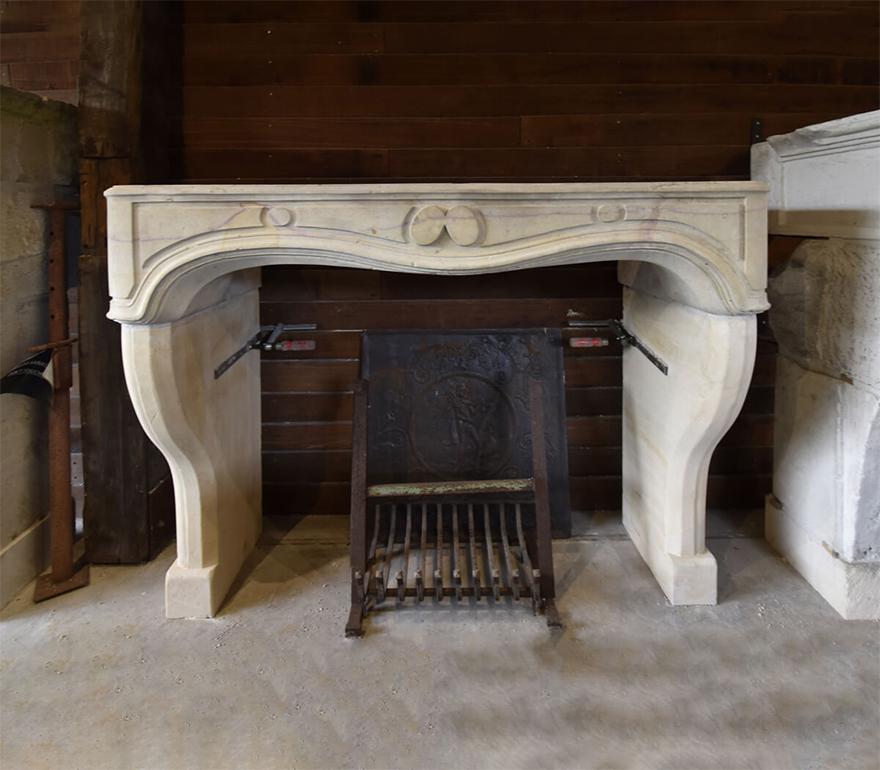 Mid-19th Century Marble stone fireplace mantel 19th Century For Sale