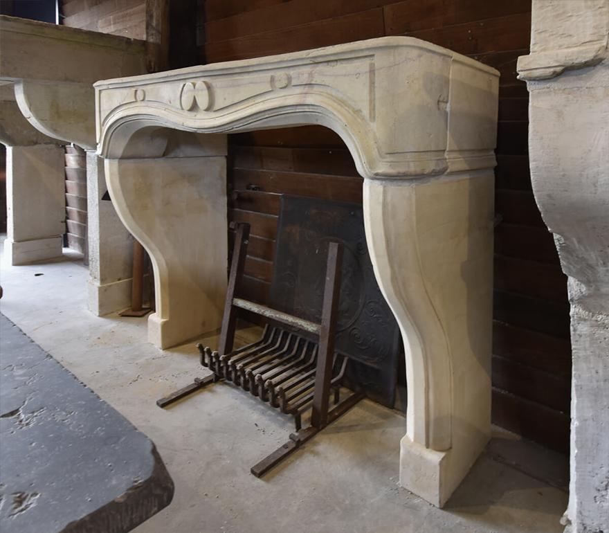 Stone Marble stone fireplace mantel 19th Century For Sale