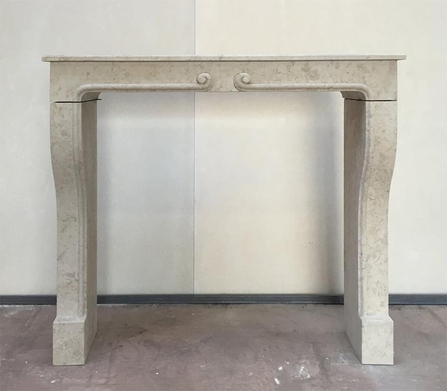 Beautiful and small marble stone mantel to place in front of the chimney.