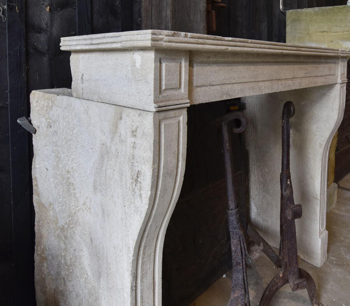 Beautiful marble stone front fireplace mantel fromt the 19th Century,
to place in front of the chimney.