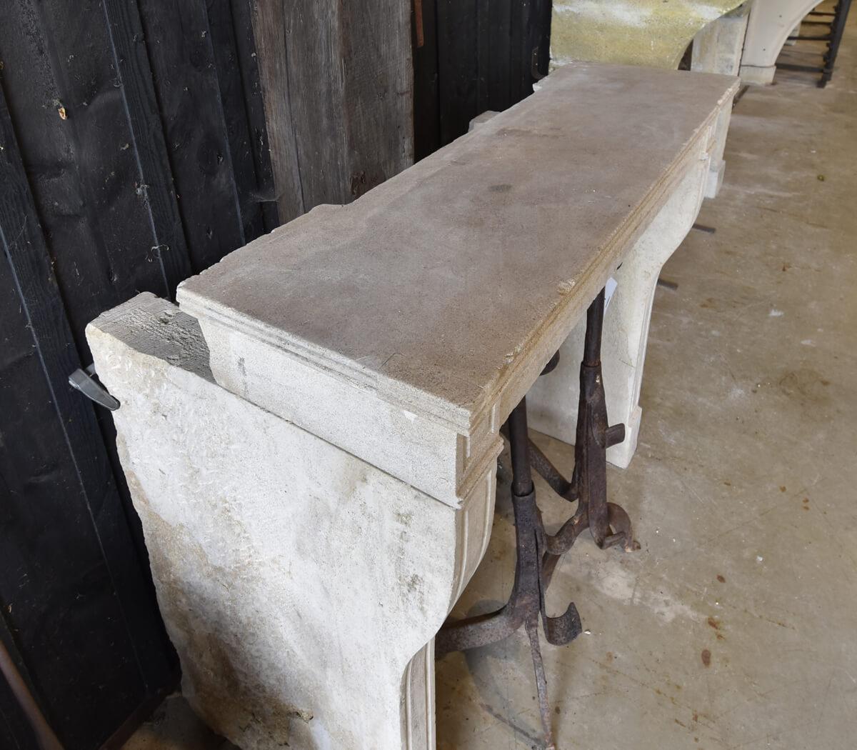 French Marble stone front fireplace mantel 19th Century For Sale