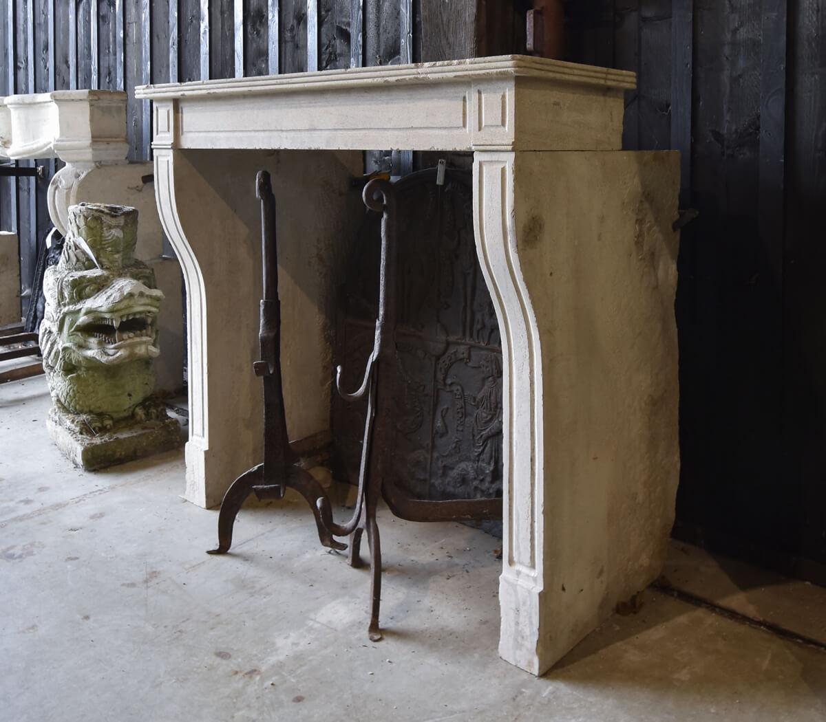 Stone Marble stone front fireplace mantel 19th Century For Sale