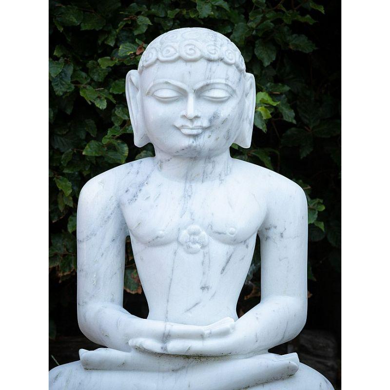 Material: marble
69,5 cm high 
45,5 cm wide and 25 cm deep
Originating from India
Hand carved from a single block of white marble
Estimated weight : +/- 80 kilo

