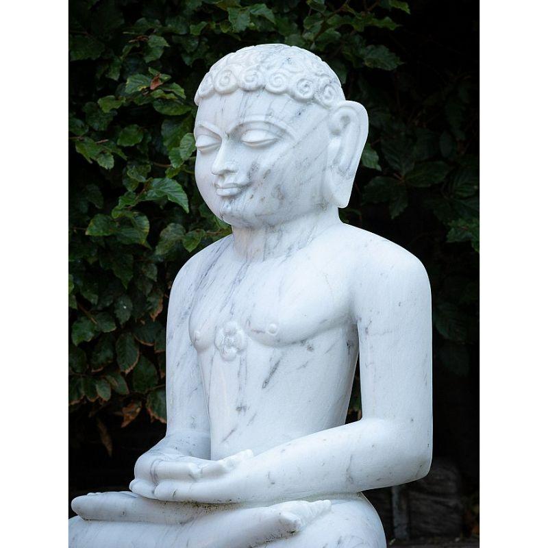 Contemporary Marble Stone Jain Statue from India For Sale