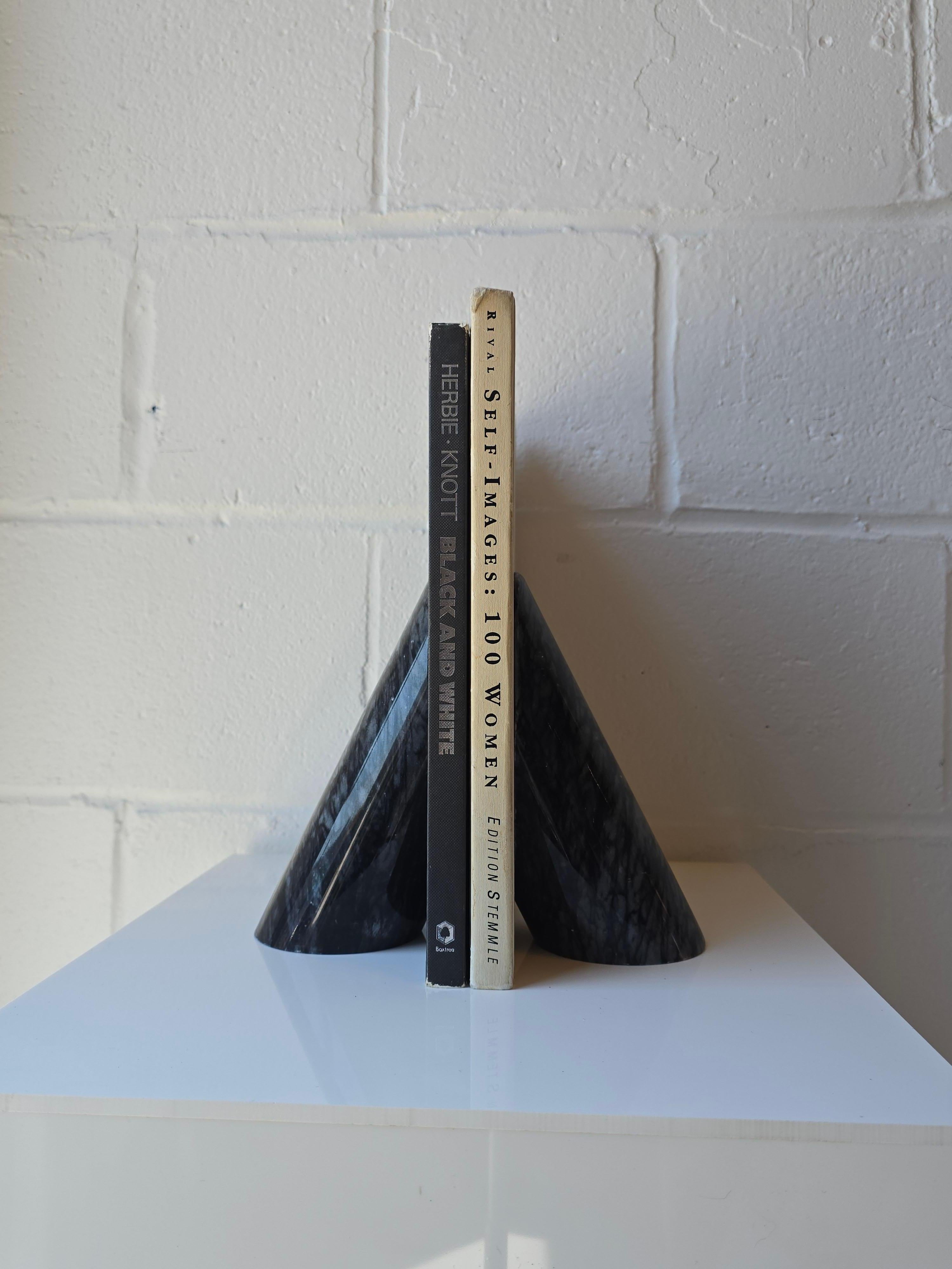 Marble Stone Modernist Cylindrical Bookends Pair For Sale 5