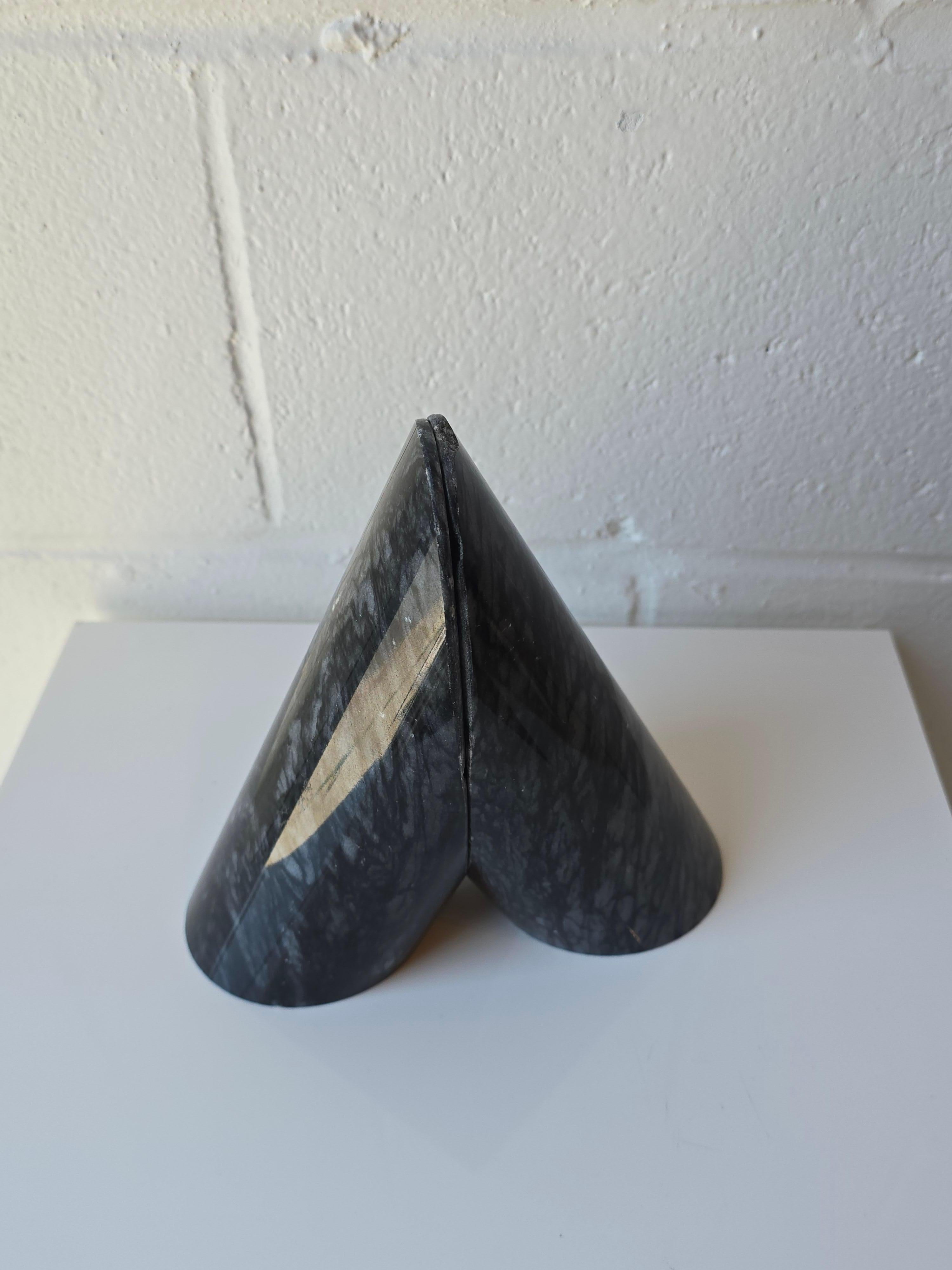 Marble Stone Modernist Cylindrical Bookends Pair For Sale 2
