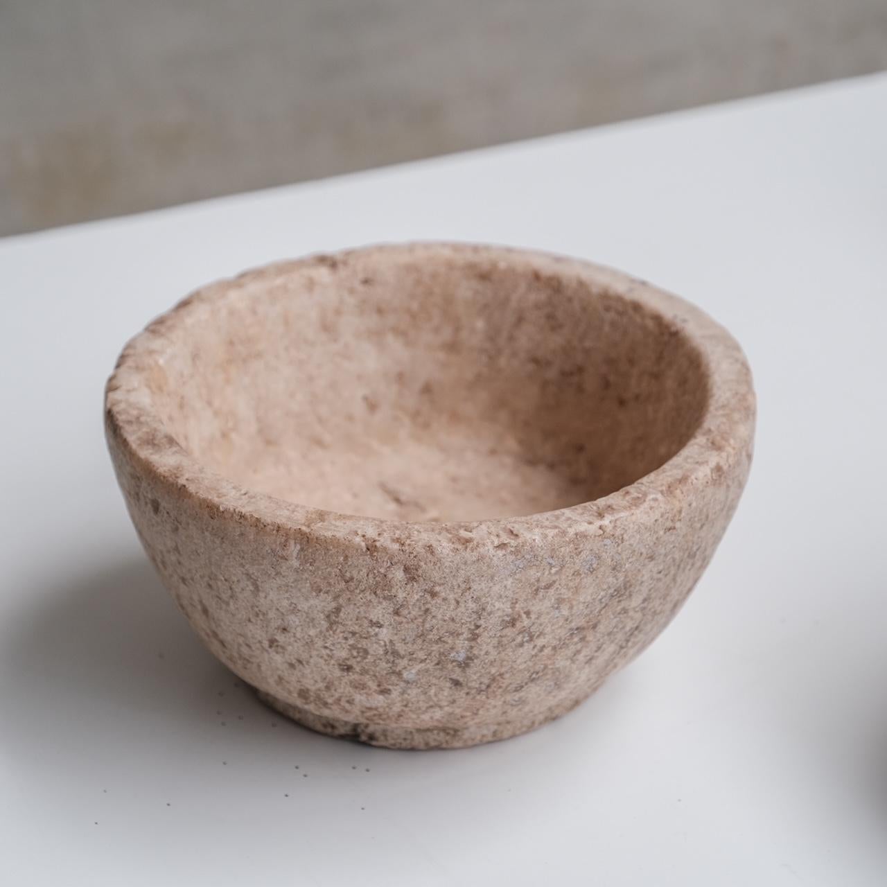 Marble Stone Primitive Bowls (3 available) In Good Condition For Sale In London, GB