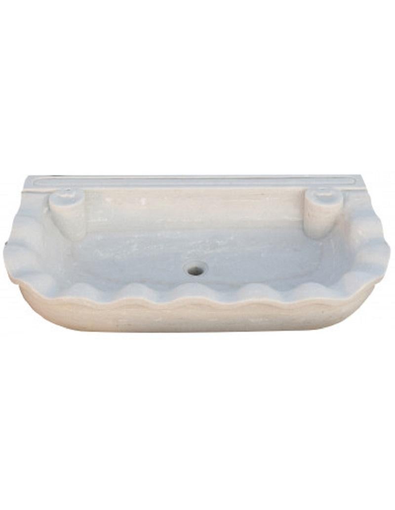 This timeless beautiful Italian classical sink is cut from one single block of white Carrara marble, the design sprung from Greek and Roman times, it carries superb artistic merit easily fitting in with old and new buildings.
Just over 3' wide.