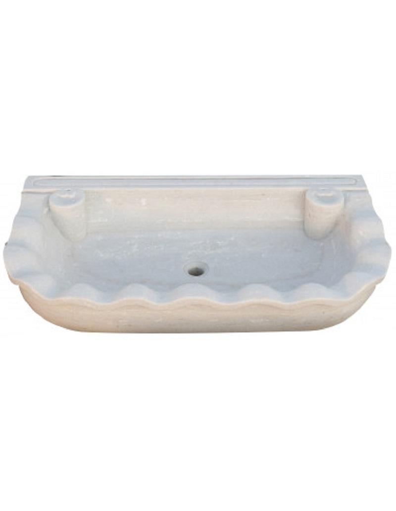 This timeless beautiful Italian classical sink is cut from one single block of white Carrara marble, the design sprung from Greek and Roman times, it carries superb artistic merit easily fitting in with old and new buildings.

Just over 3' wide.