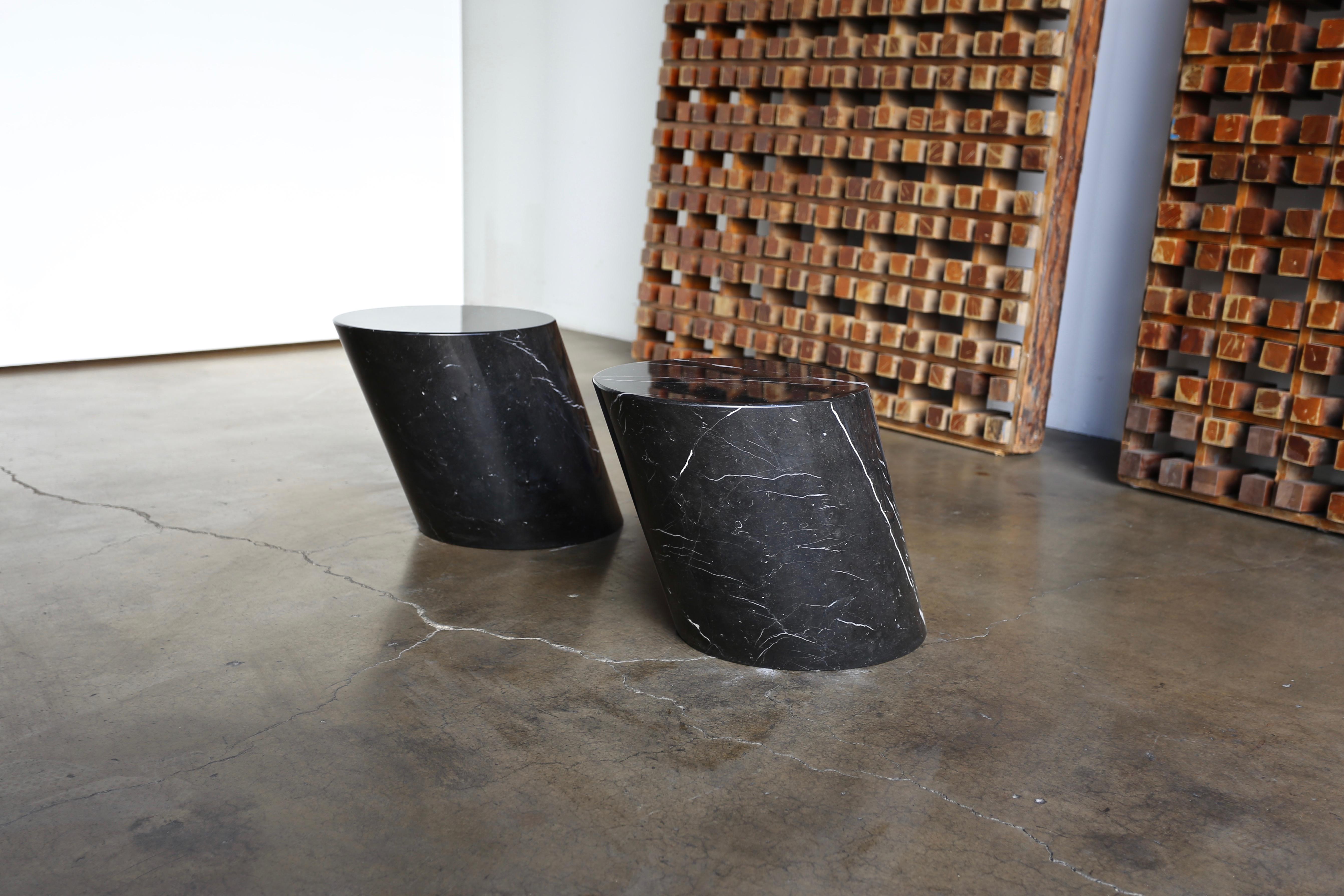 Black marble stump table by Lucia Mercer for Knoll.

The tabletop surface measures: 13.5