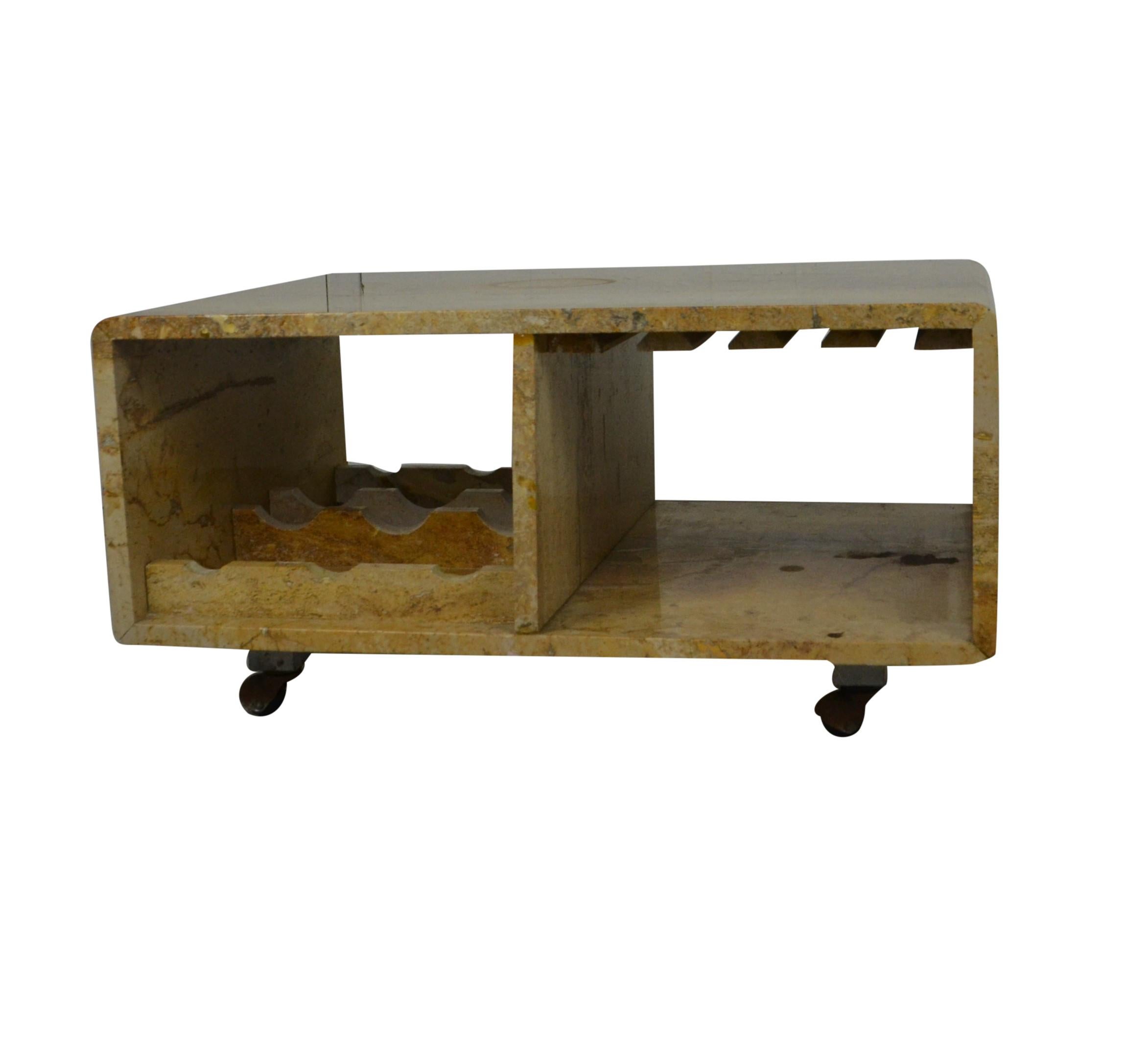 Italian Marble Table and Bar Cart