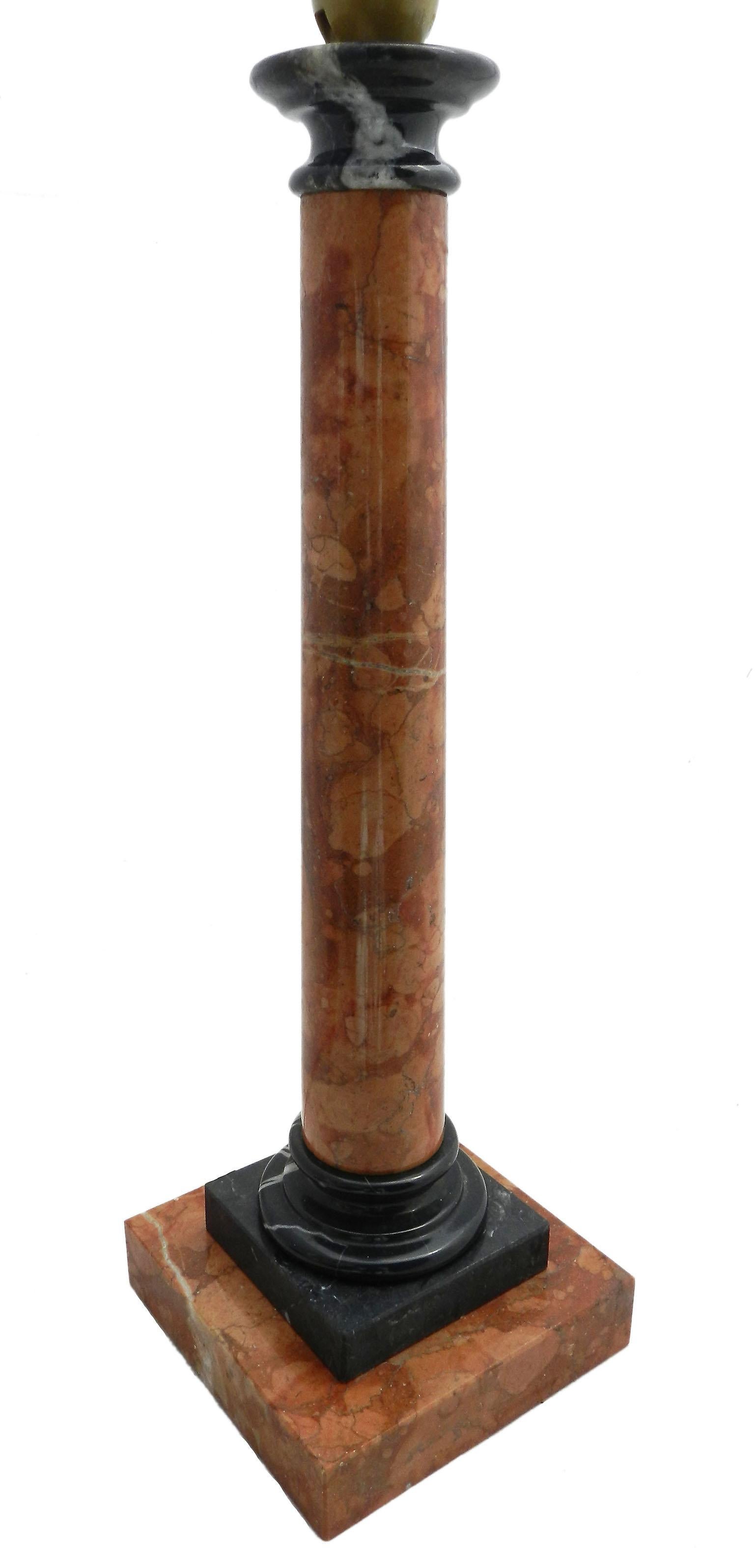 Marble table lamp Belle Époque large column, c1910
Good condition sound and solid
These can be rewired to USA or UK and EU standards
Shade not included
Height given is to top of bulb holder.






   