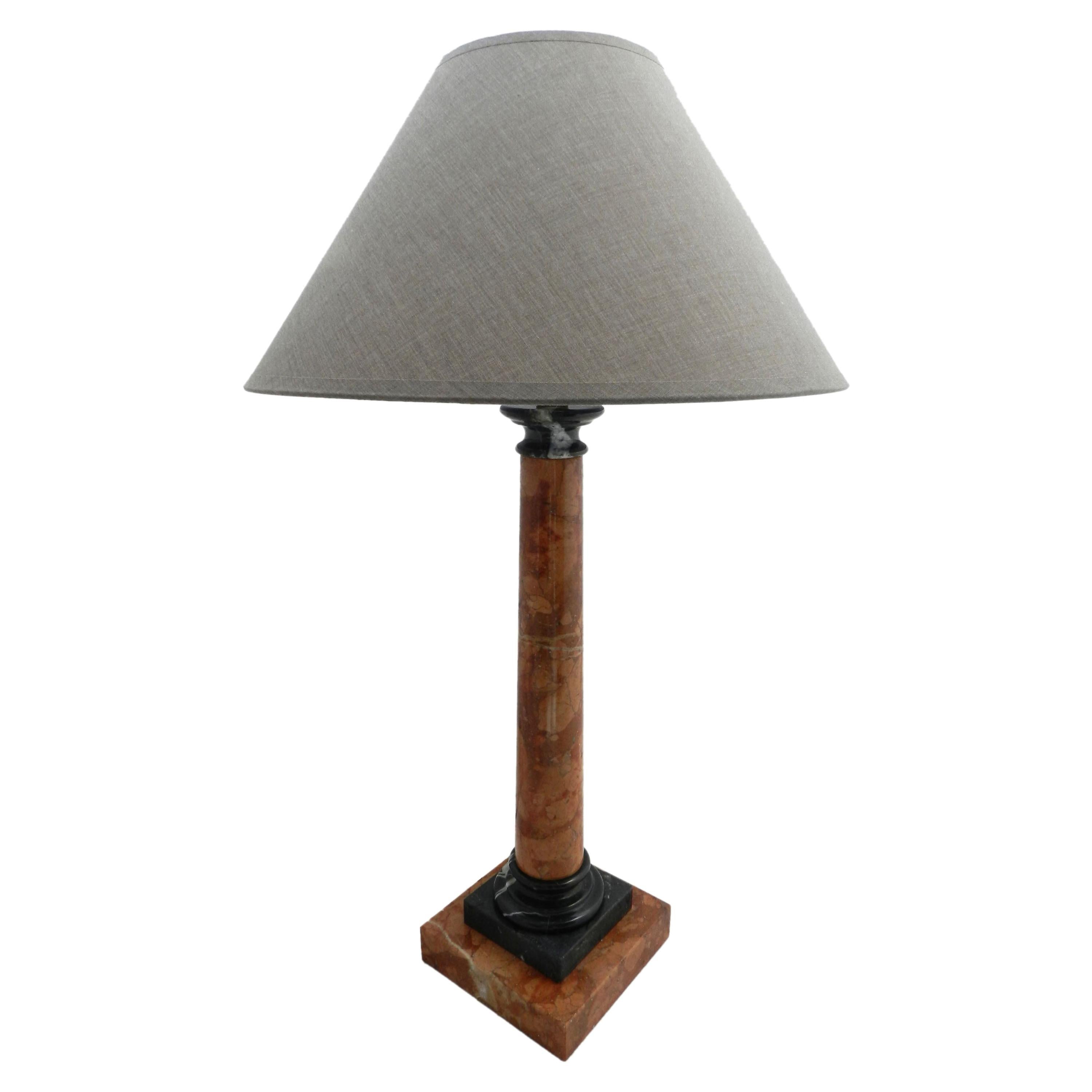 Alabaster Table Lamp Classic Column Form at 1stDibs