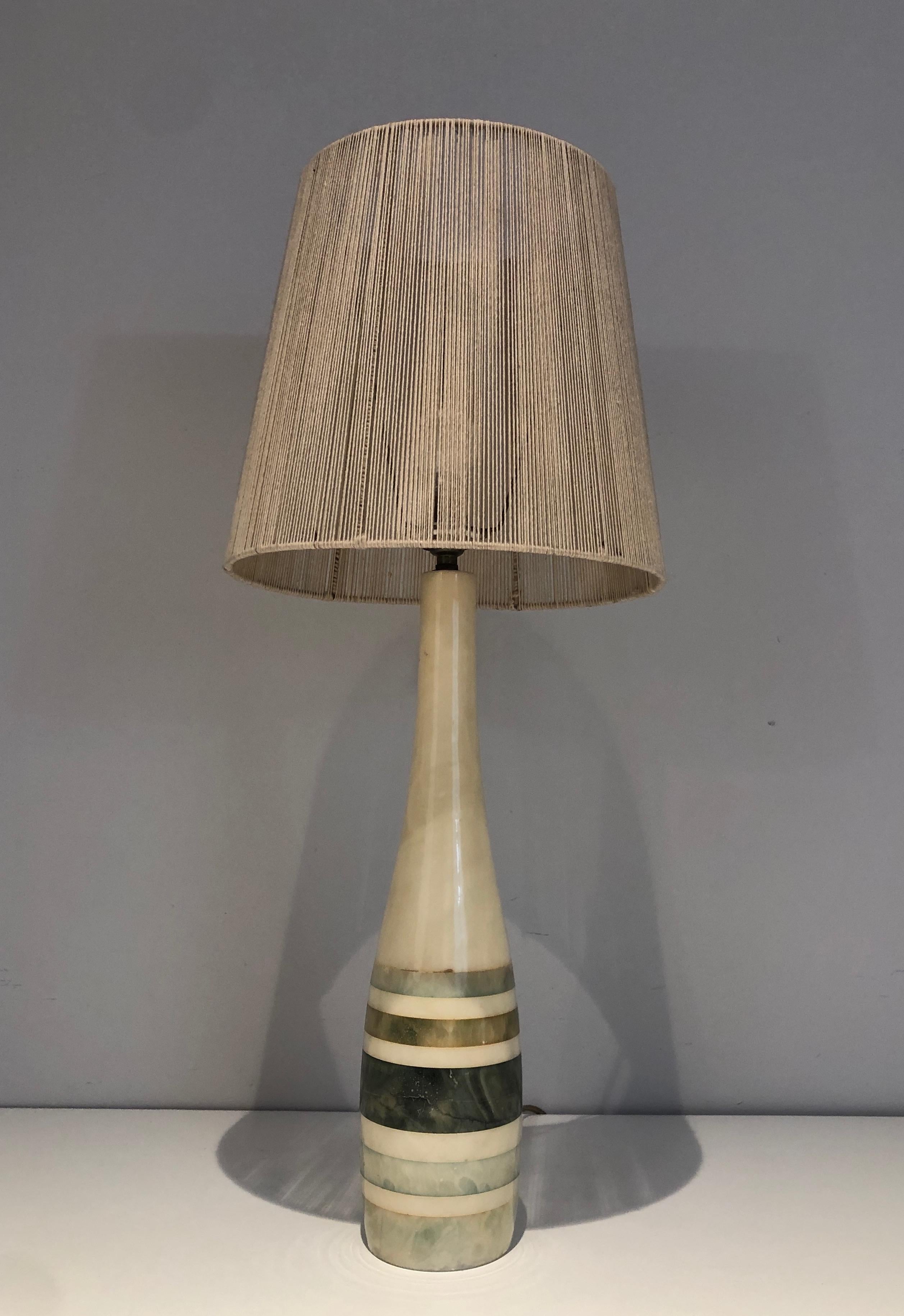 French Marble Table Lamp, Circa 1970 For Sale