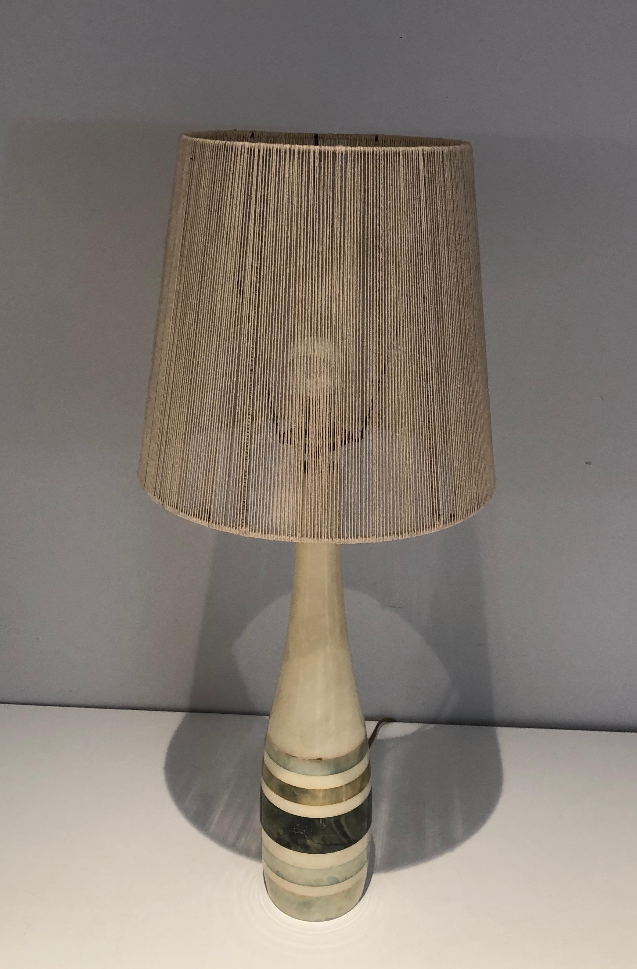Marble Table Lamp, Circa 1970 In Good Condition For Sale In Marcq-en-Barœul, Hauts-de-France