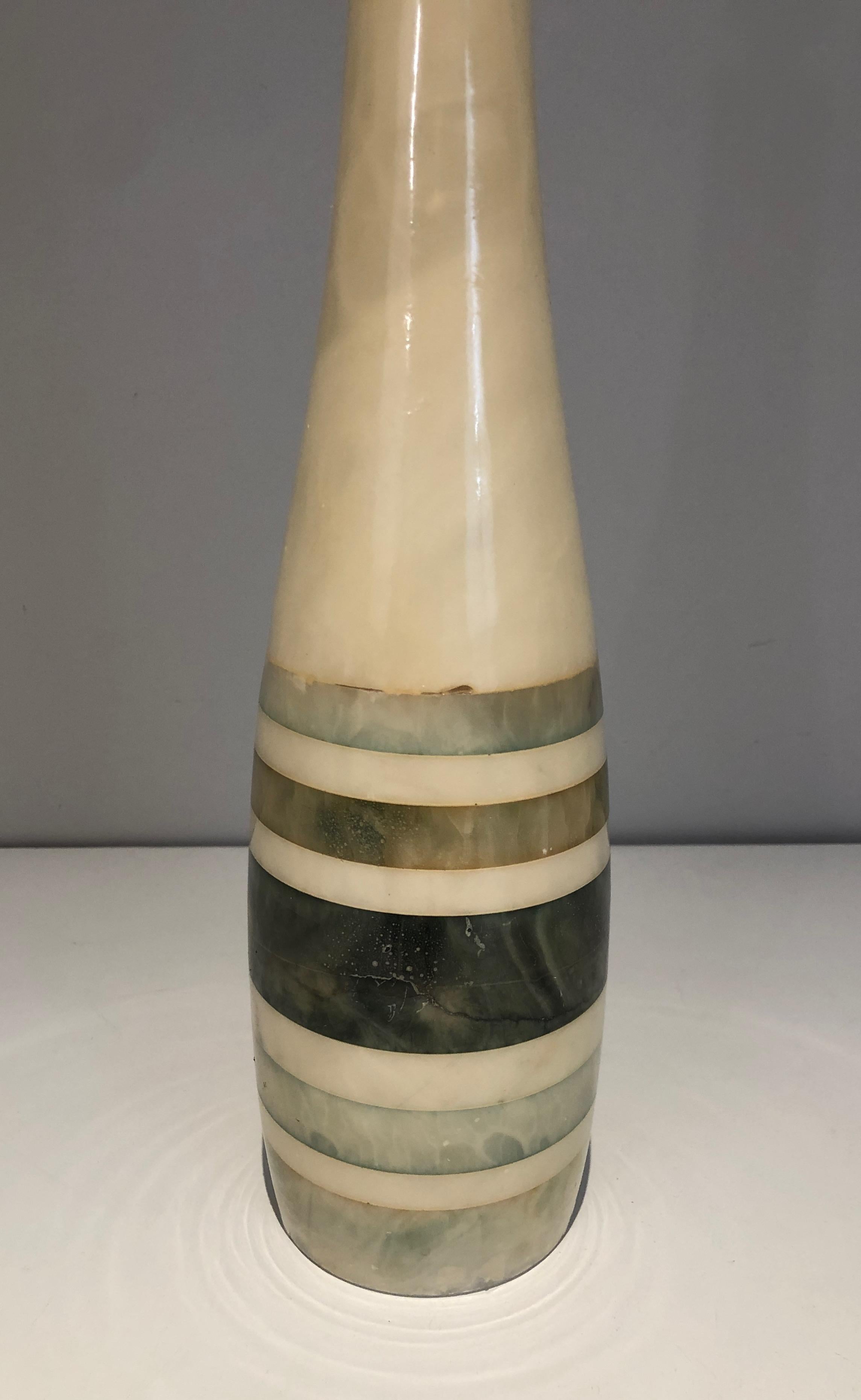 Alabaster Marble Table Lamp, Circa 1970 For Sale